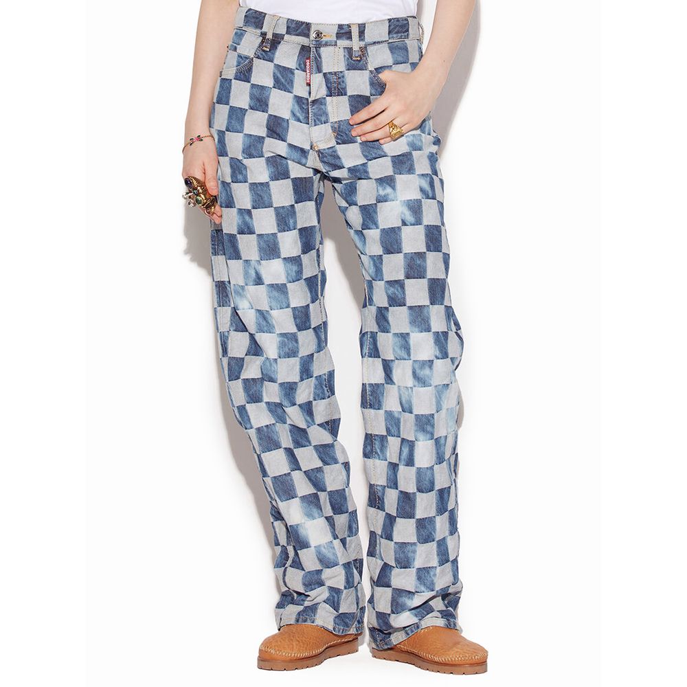 Blue Cotton Relaxed Fit Jean - ventzia