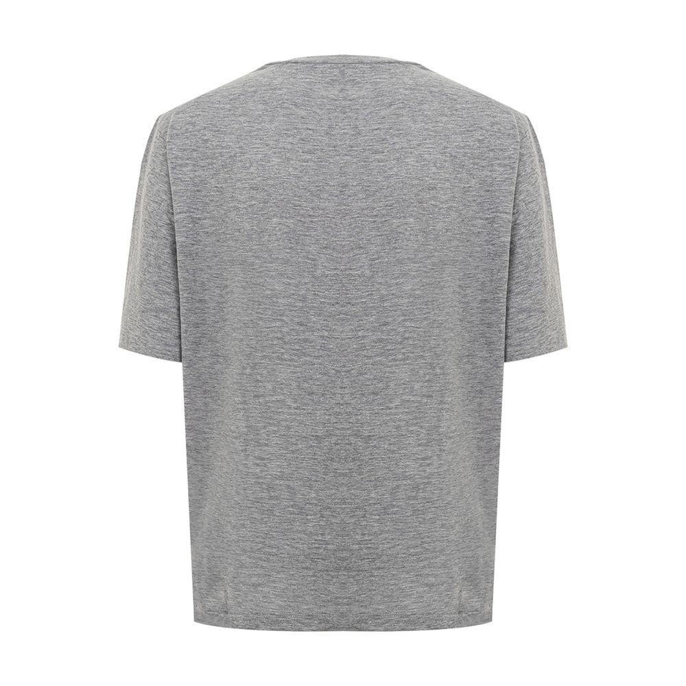 Chic Gray Cotton Tee for the Modern Woman - ventzia