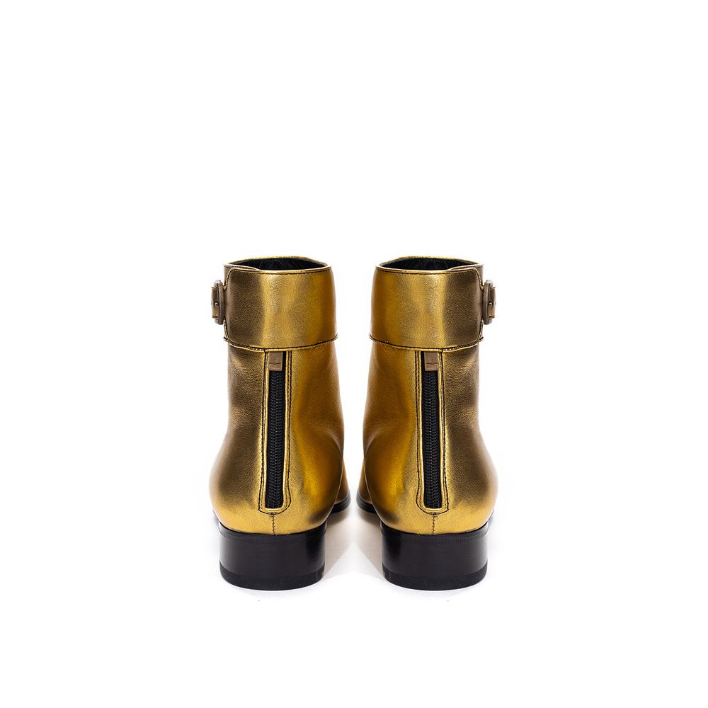 Gold Leather Boot - ventzia