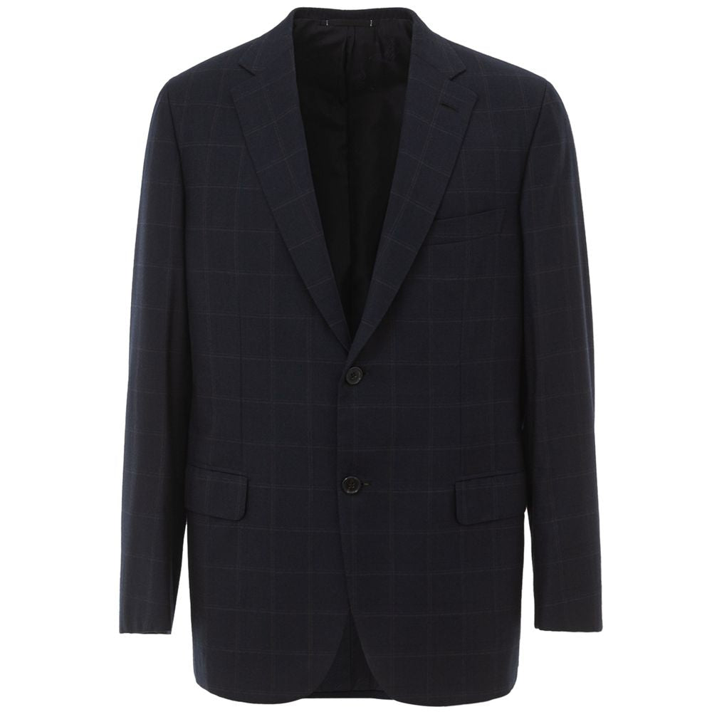 Blue Wool Blazer - ventzia