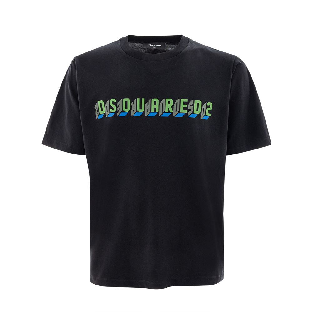 Black Cotton T-Shirt - ventzia