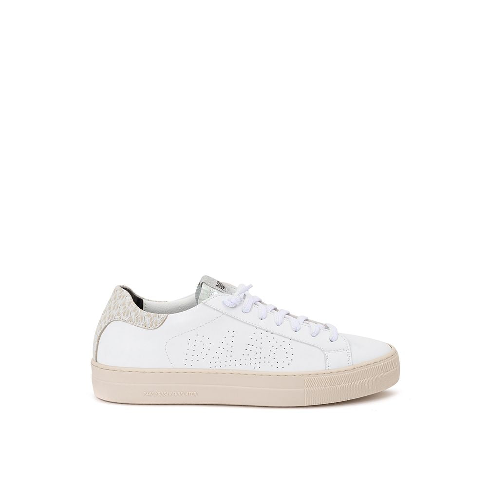 White Leather Sneakers Elegant Casual Footwear - ventzia
