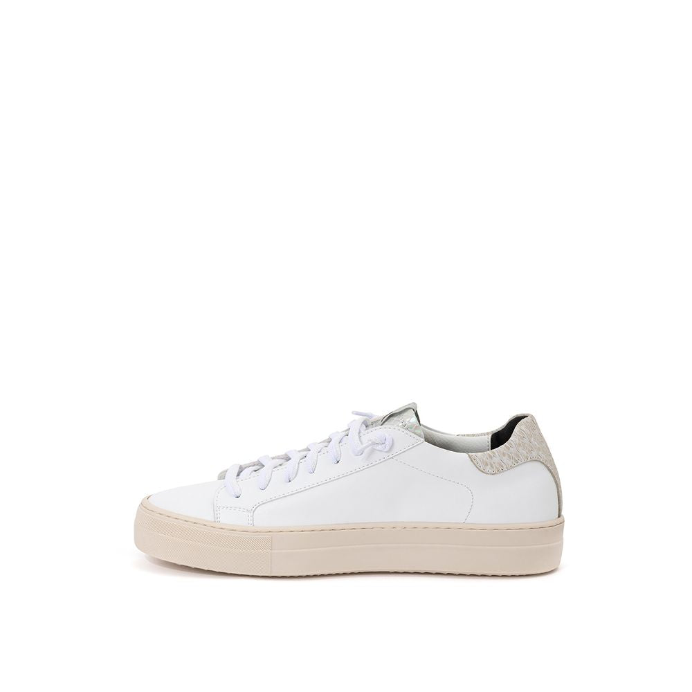 White Leather Sneakers Elegant Casual Footwear - ventzia