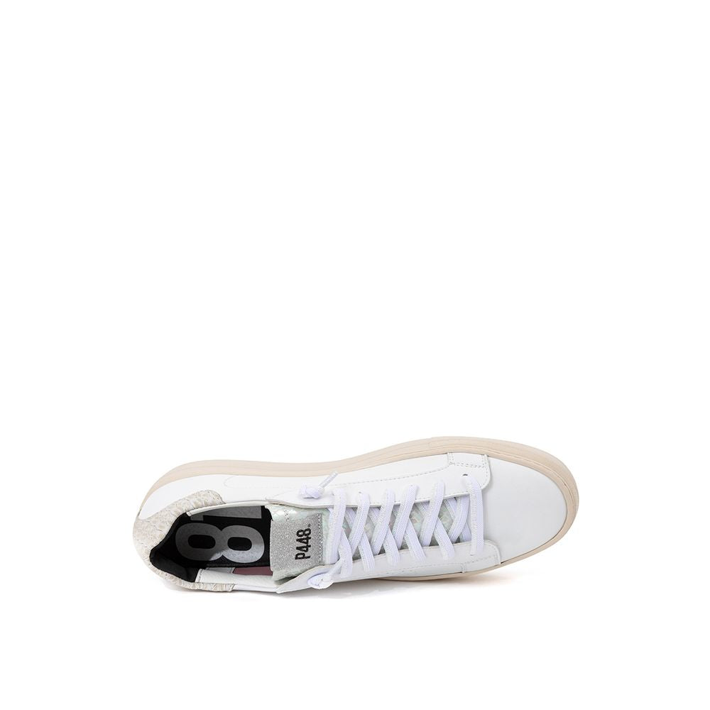 White Leather Sneakers Elegant Casual Footwear - ventzia