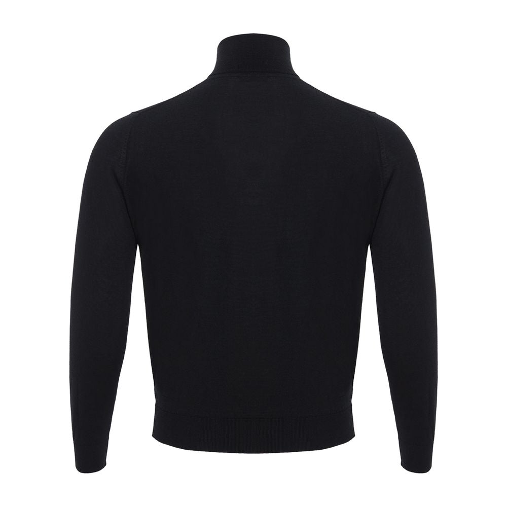 Italian Cashmere Luxury Black Sweater - ventzia