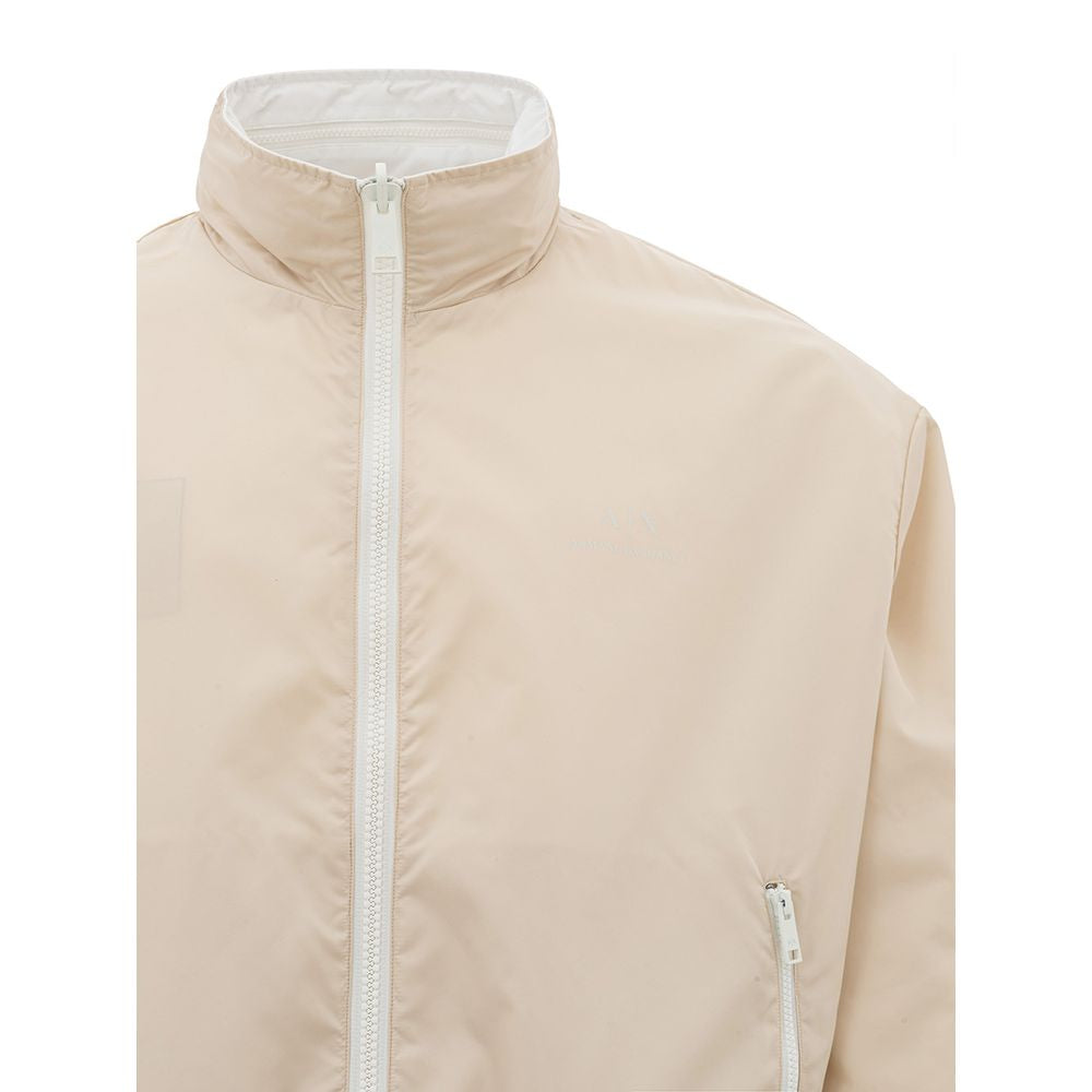 Beige Polyamide Jacket for the Modern Man - ventzia