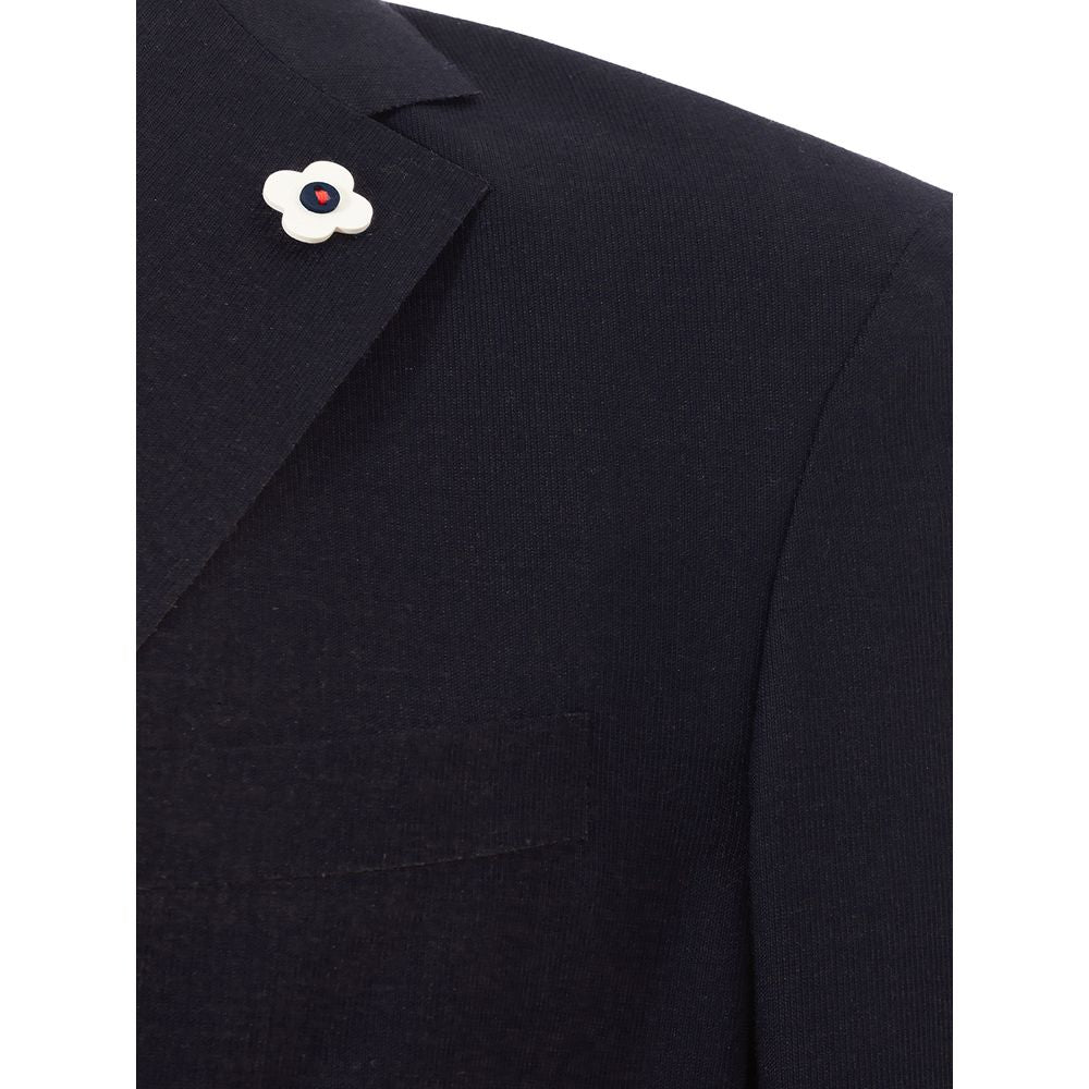 Elegant Blue Cotton Lardini Jacket - ventzia