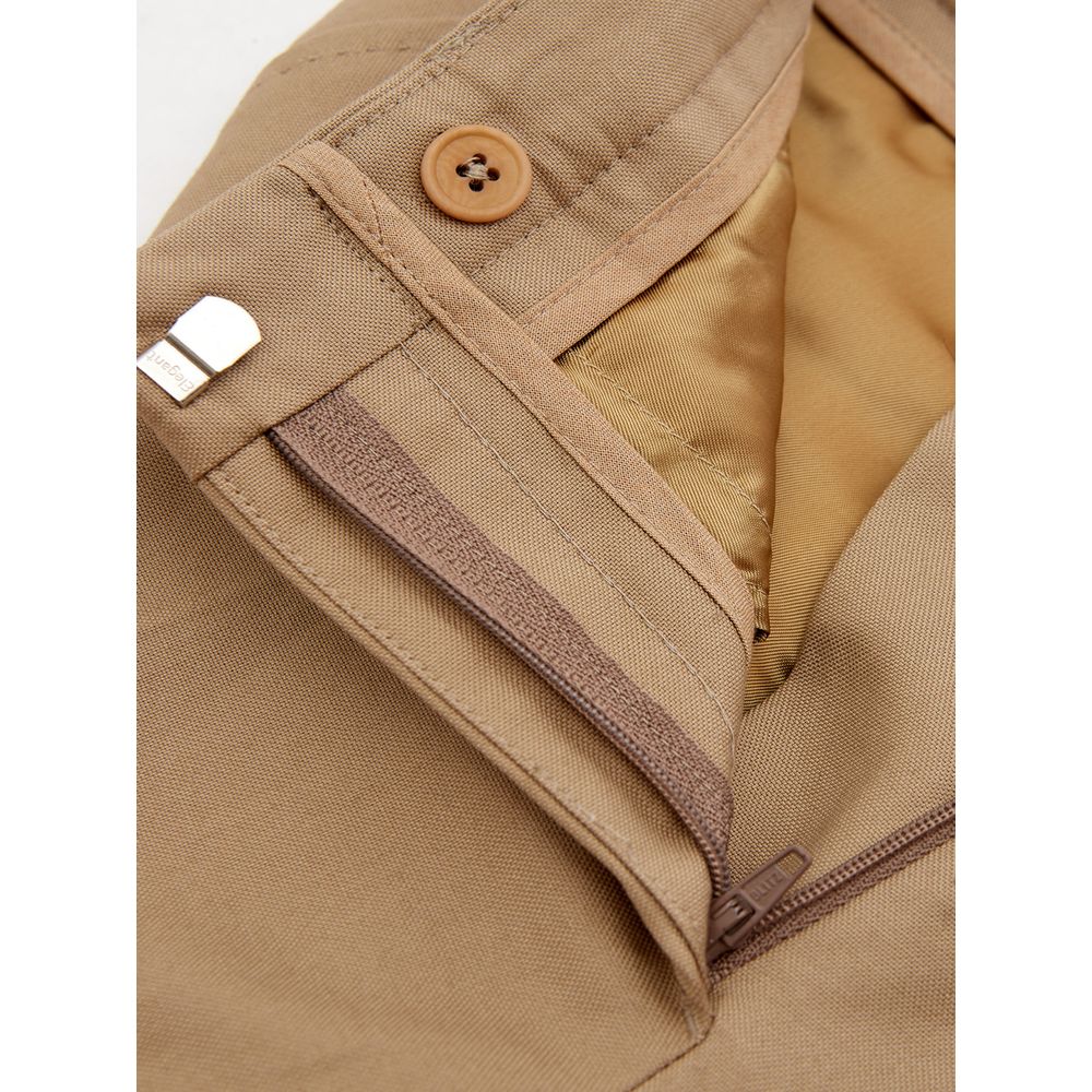 Elegant Brown Cotton Trousers for Women - ventzia