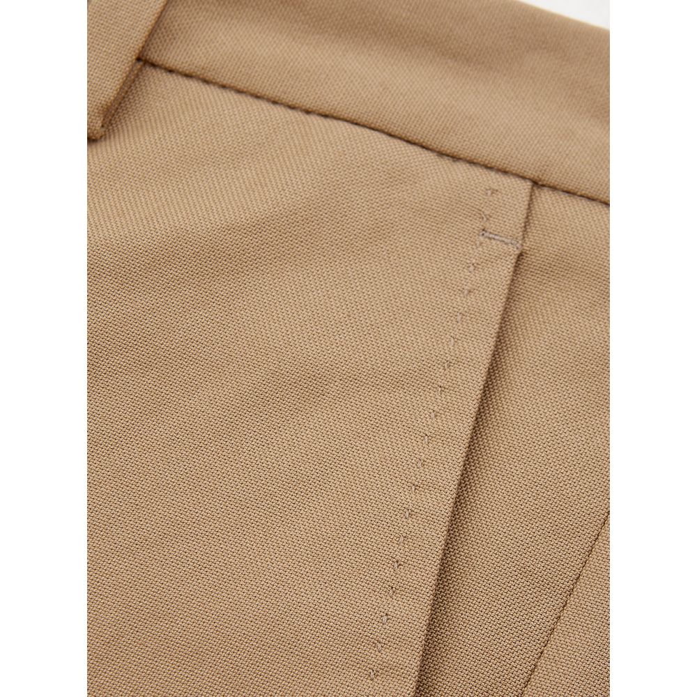 Elegant Brown Cotton Trousers for Women - ventzia