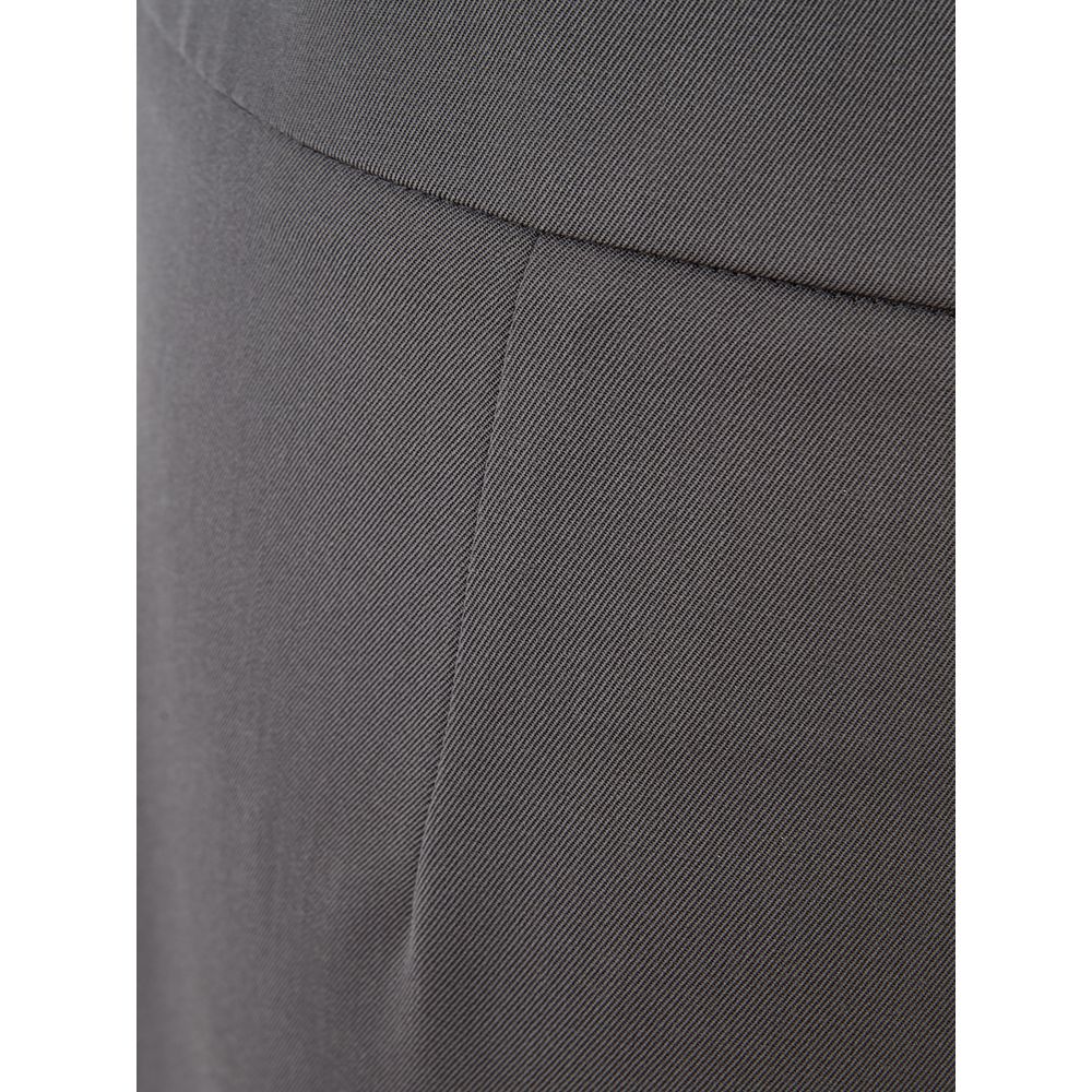 Chic Gray Wool Trousers for Sophisticated Style - ventzia