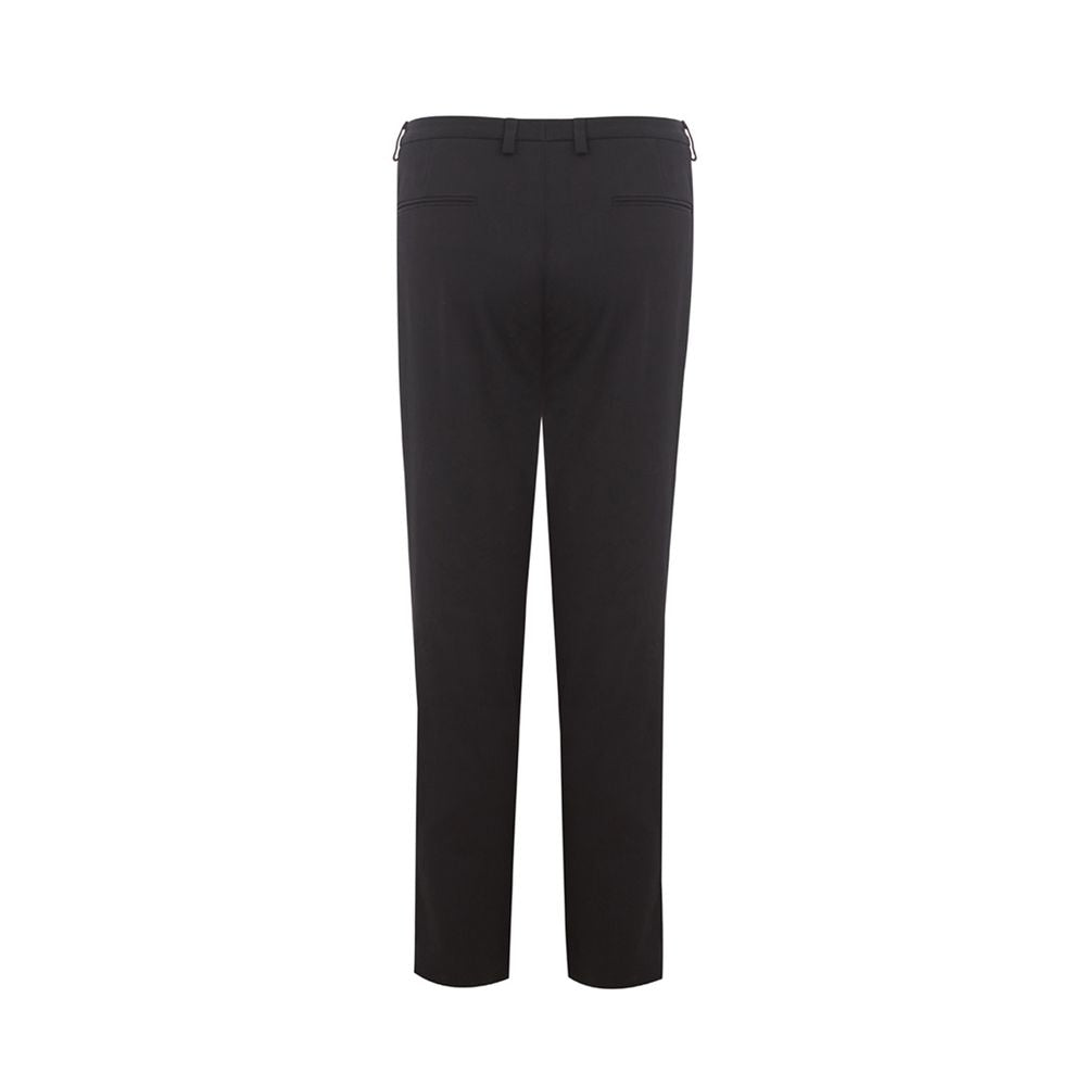 Italian Elegance Cotton Black Trousers - ventzia