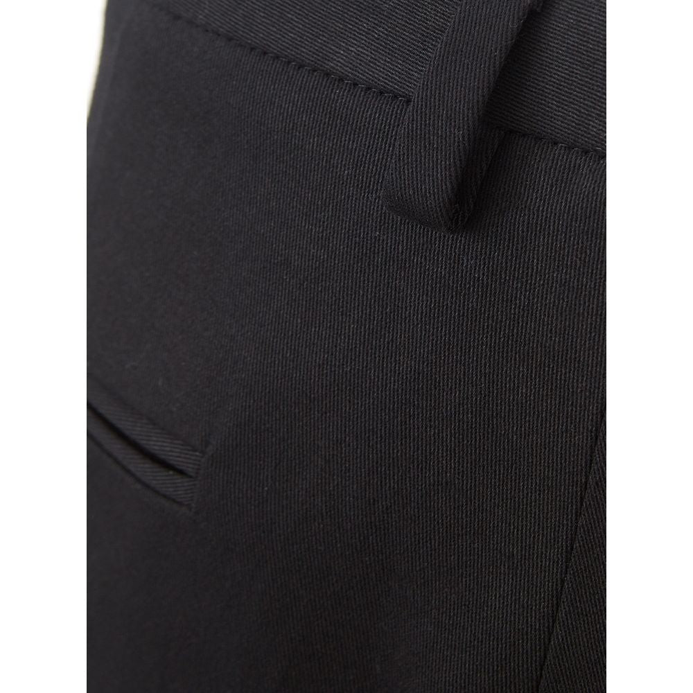 Italian Elegance Cotton Black Trousers - ventzia