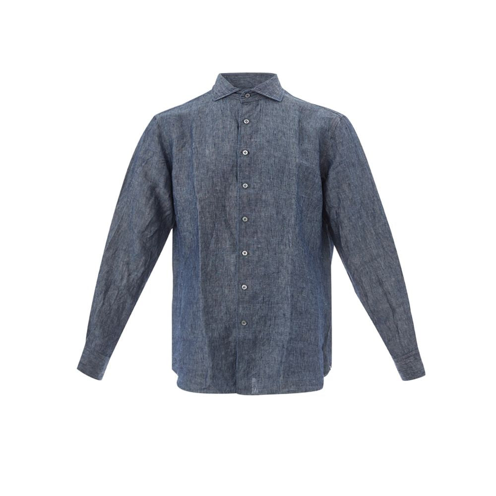 Elegant Flax Blue Shirt for Men - ventzia