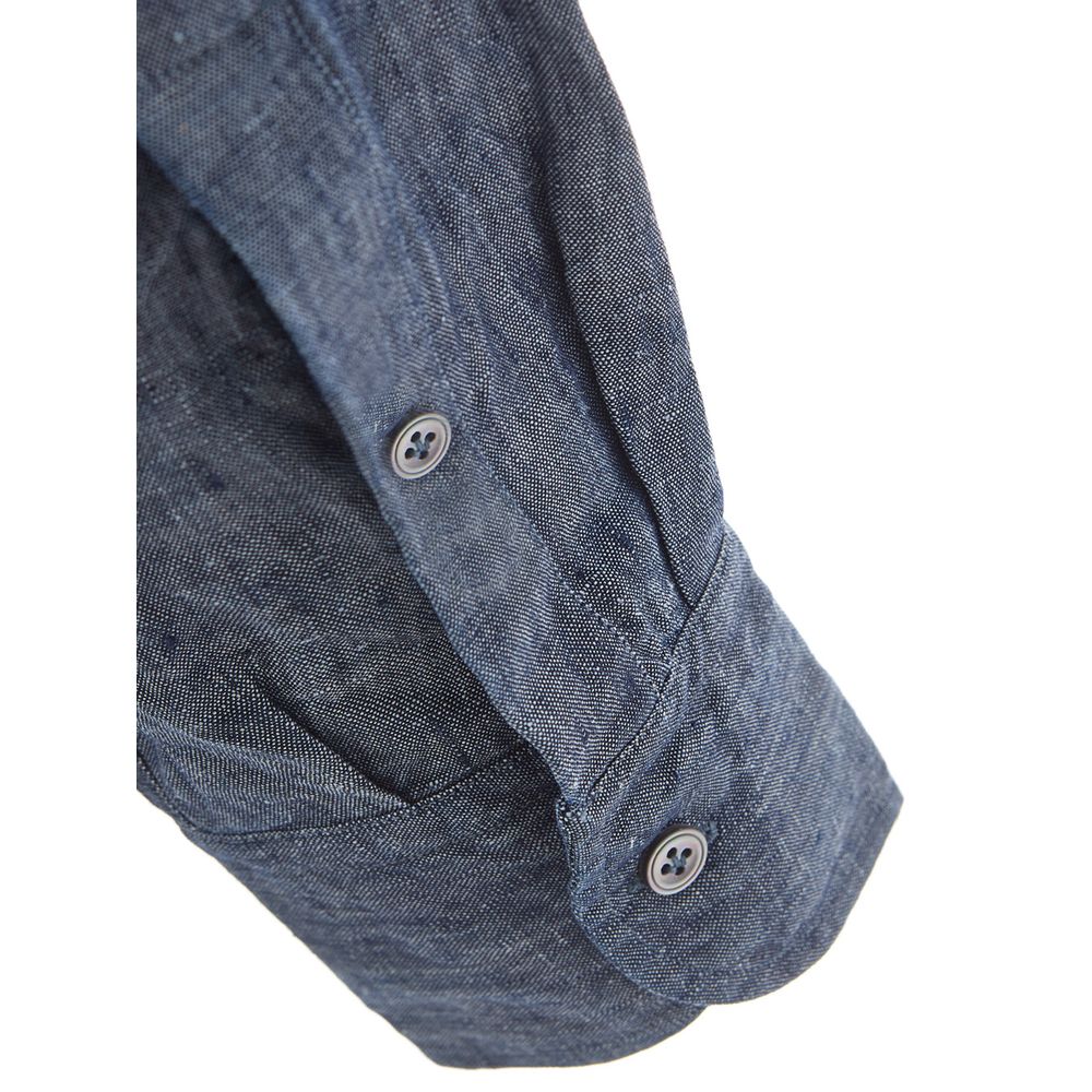 Elegant Flax Blue Shirt for Men - ventzia
