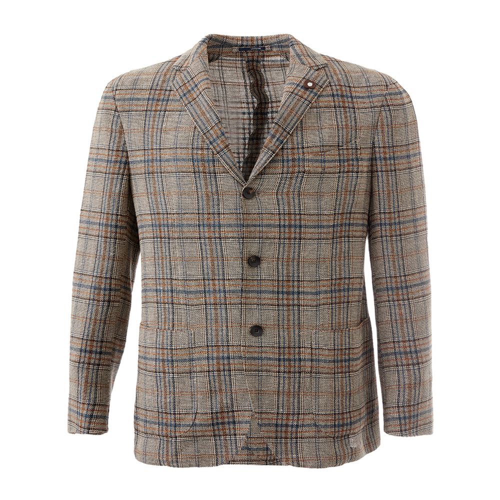 Lardini Elegant Multicolor Linen Jacket - ventzia