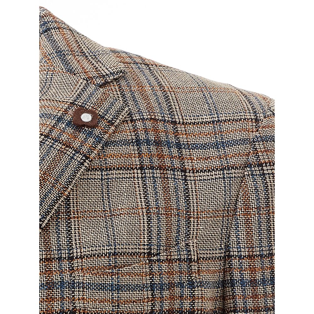 Lardini Elegant Multicolor Linen Jacket - ventzia