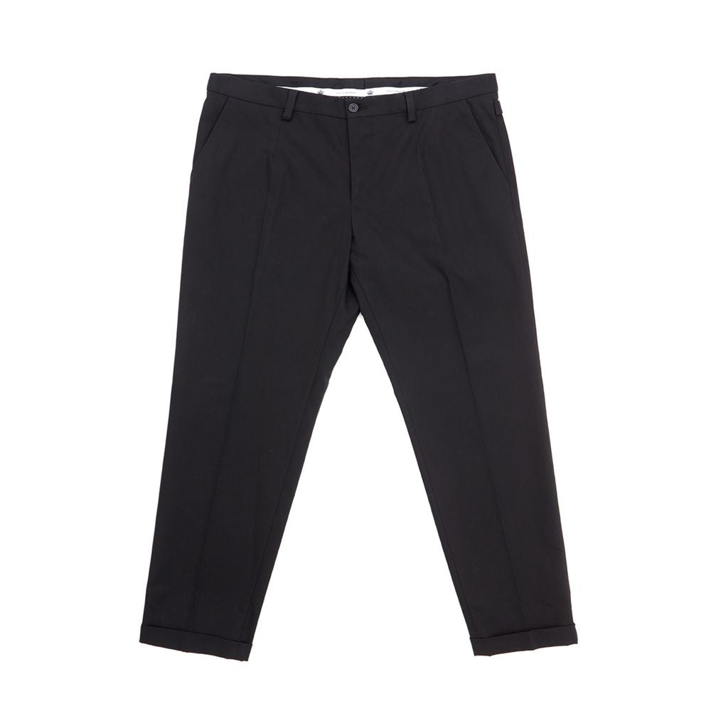 Elegant Black Cotton Pants for Men - ventzia