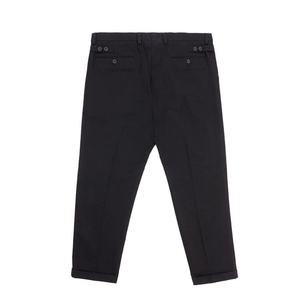Elegant Black Cotton Pants for Men - ventzia