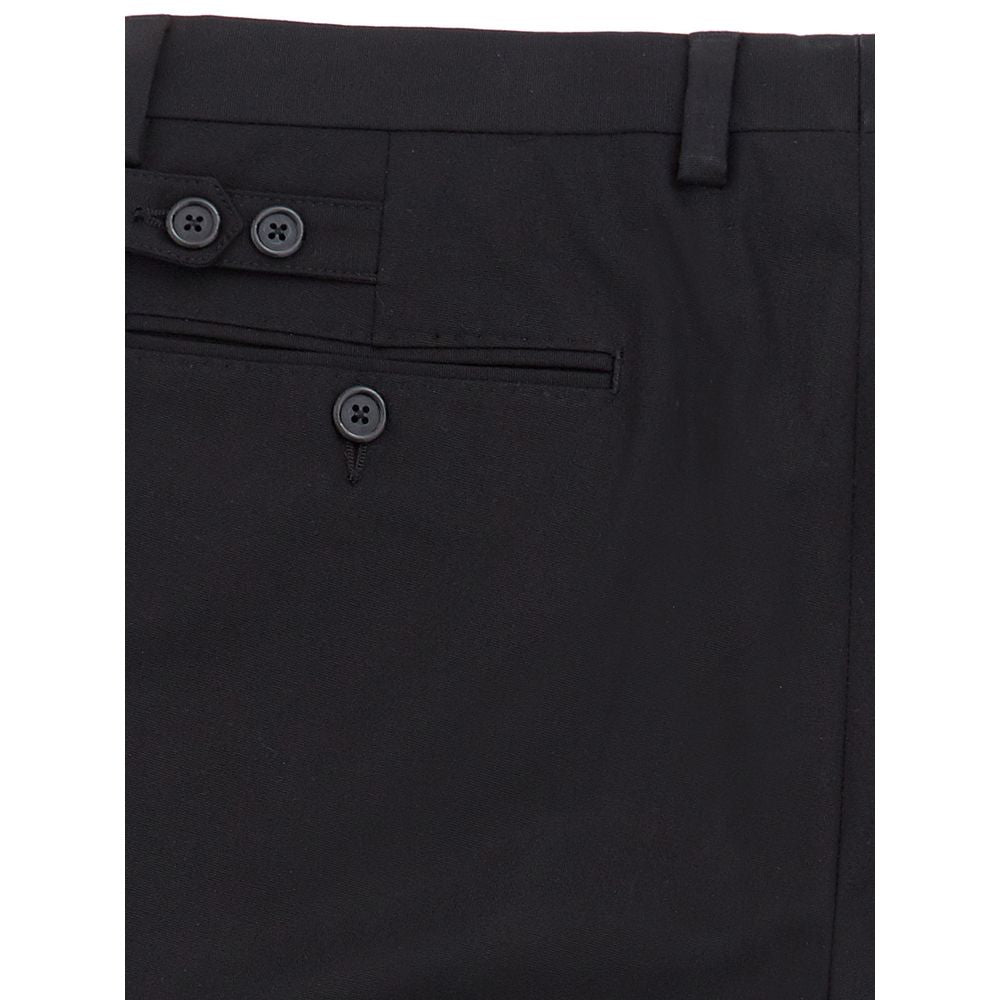 Elegant Black Cotton Pants for Men - ventzia