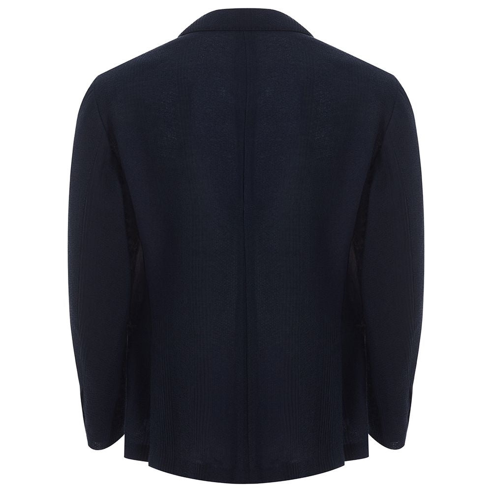 Blue Cotton Blazer - ventzia