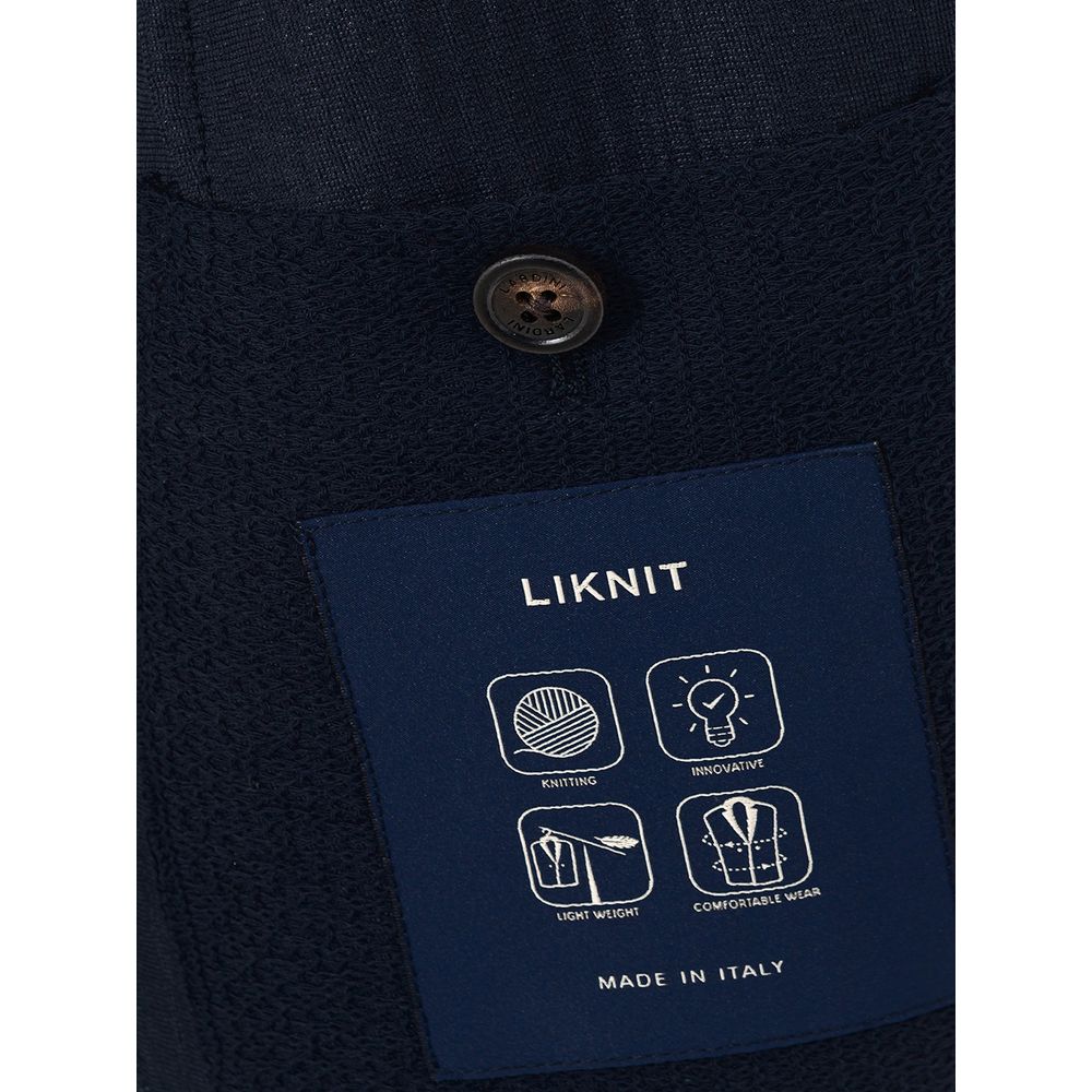Blue Cotton Blazer - ventzia