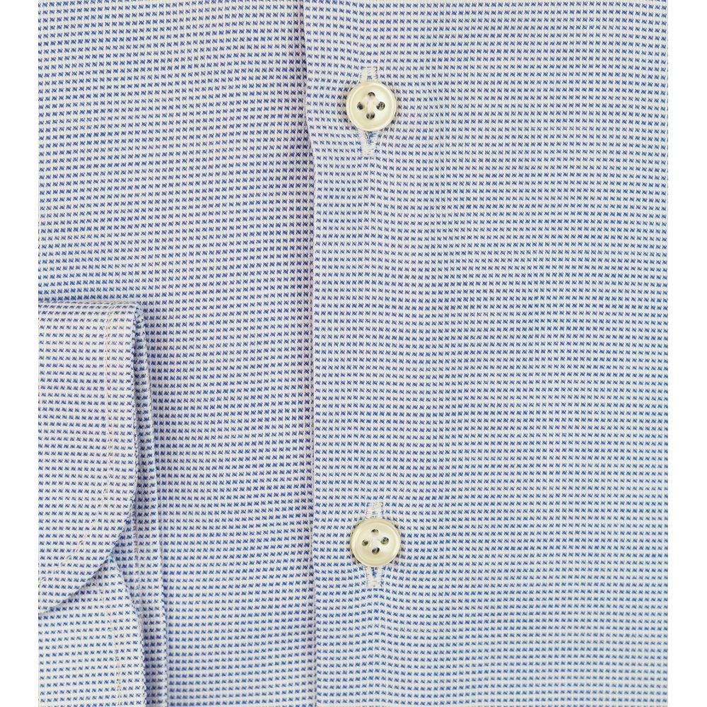 Blue Cotton Men's Shirt - ventzia