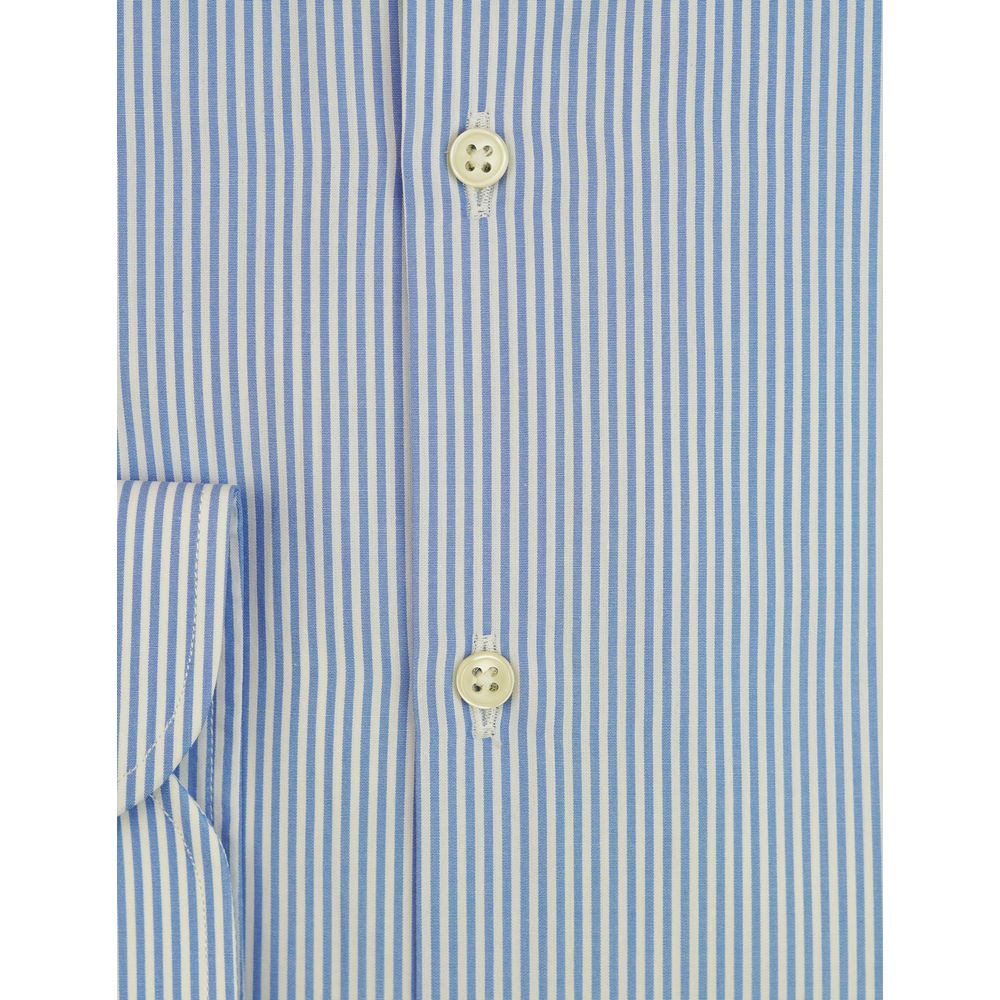 Light Blue Cotton Men Shirt - ventzia