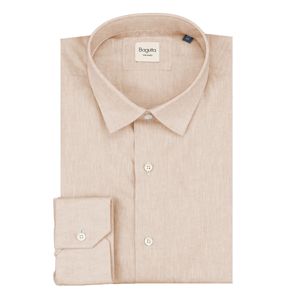 Beige Linen Men Shirt - ventzia