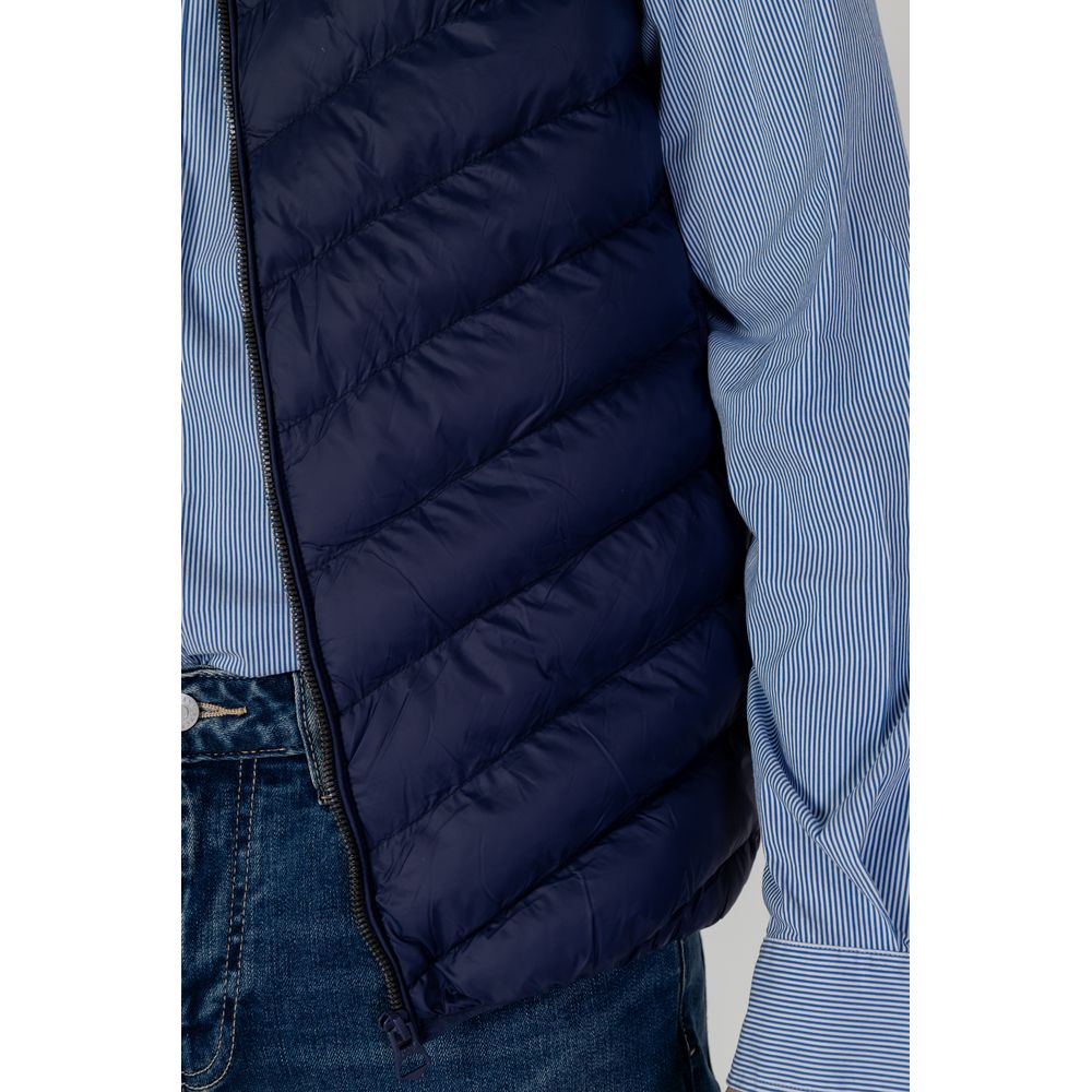 Blue Polyamide Sleeveless Jacket