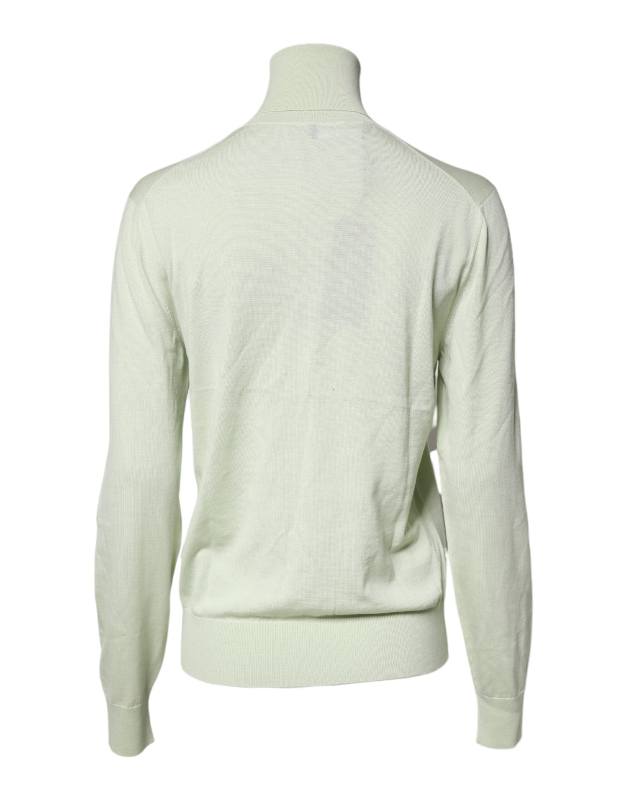 Light Green Wool Turtleneck Pullover Sweater - ventzia