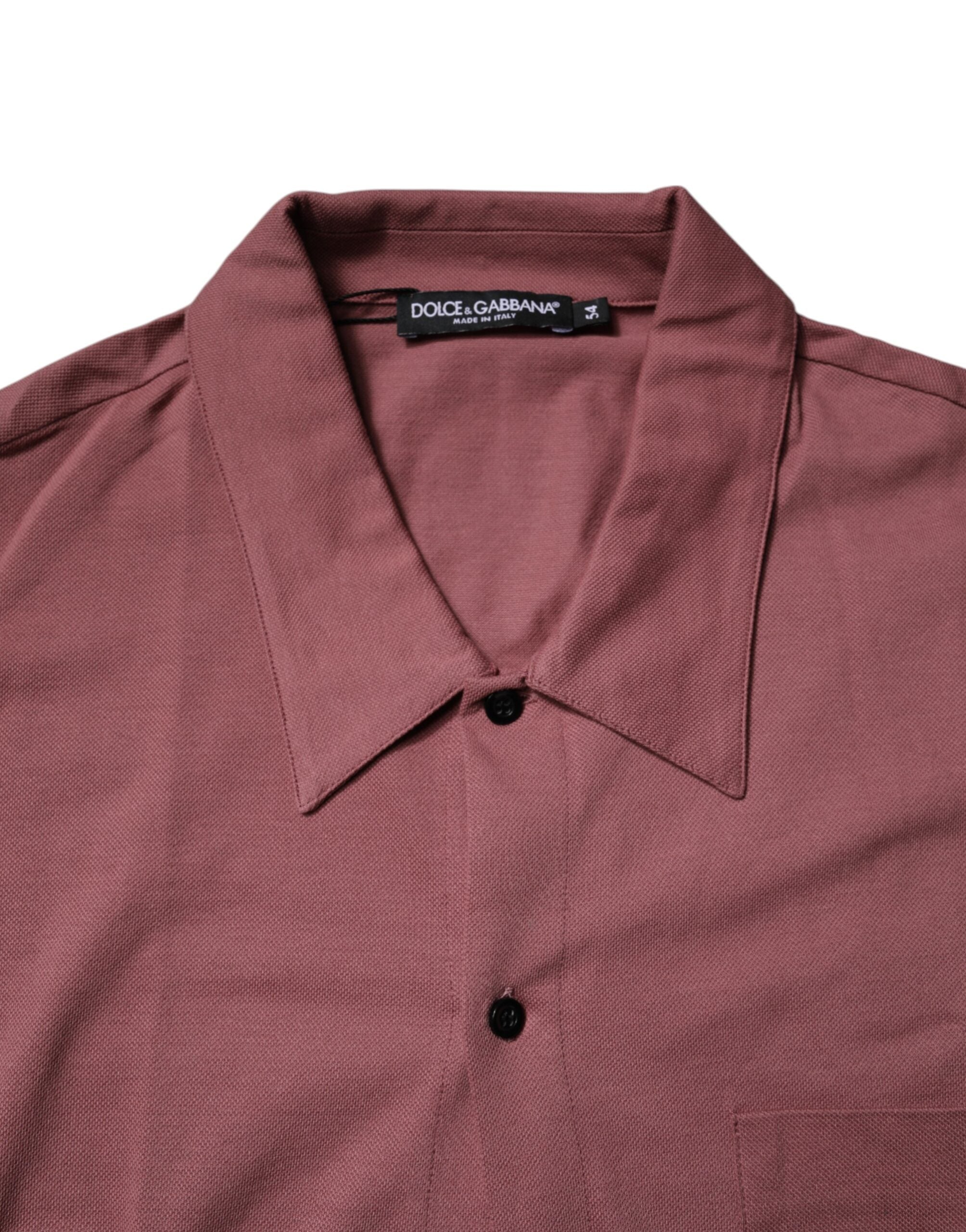 Dark Pink Button Down Casual Polo Men Shirt - ventzia