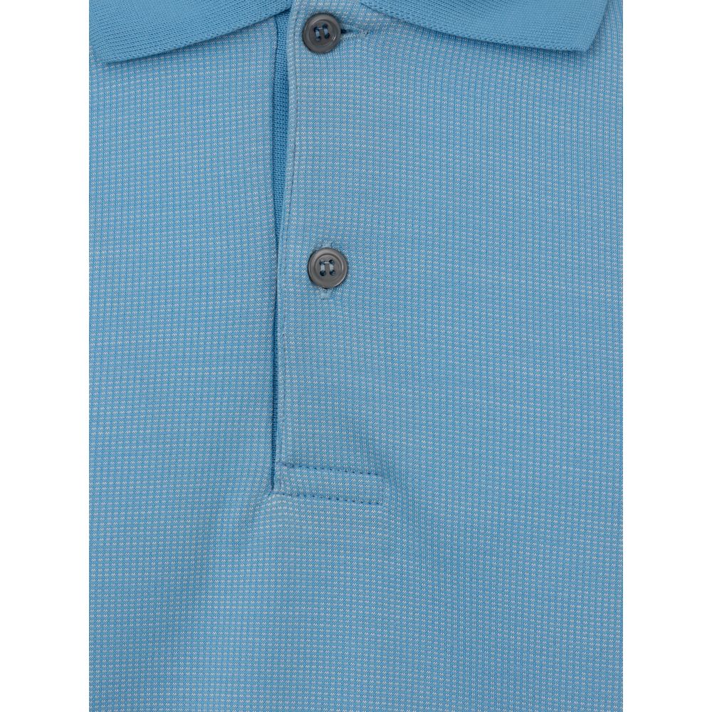 Blue Cotton Polo Shirt - ventzia