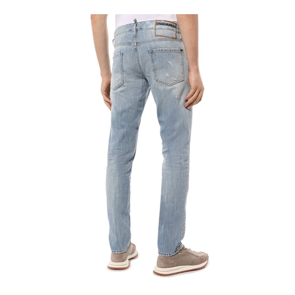 Light Blue Cotton Men Jeans