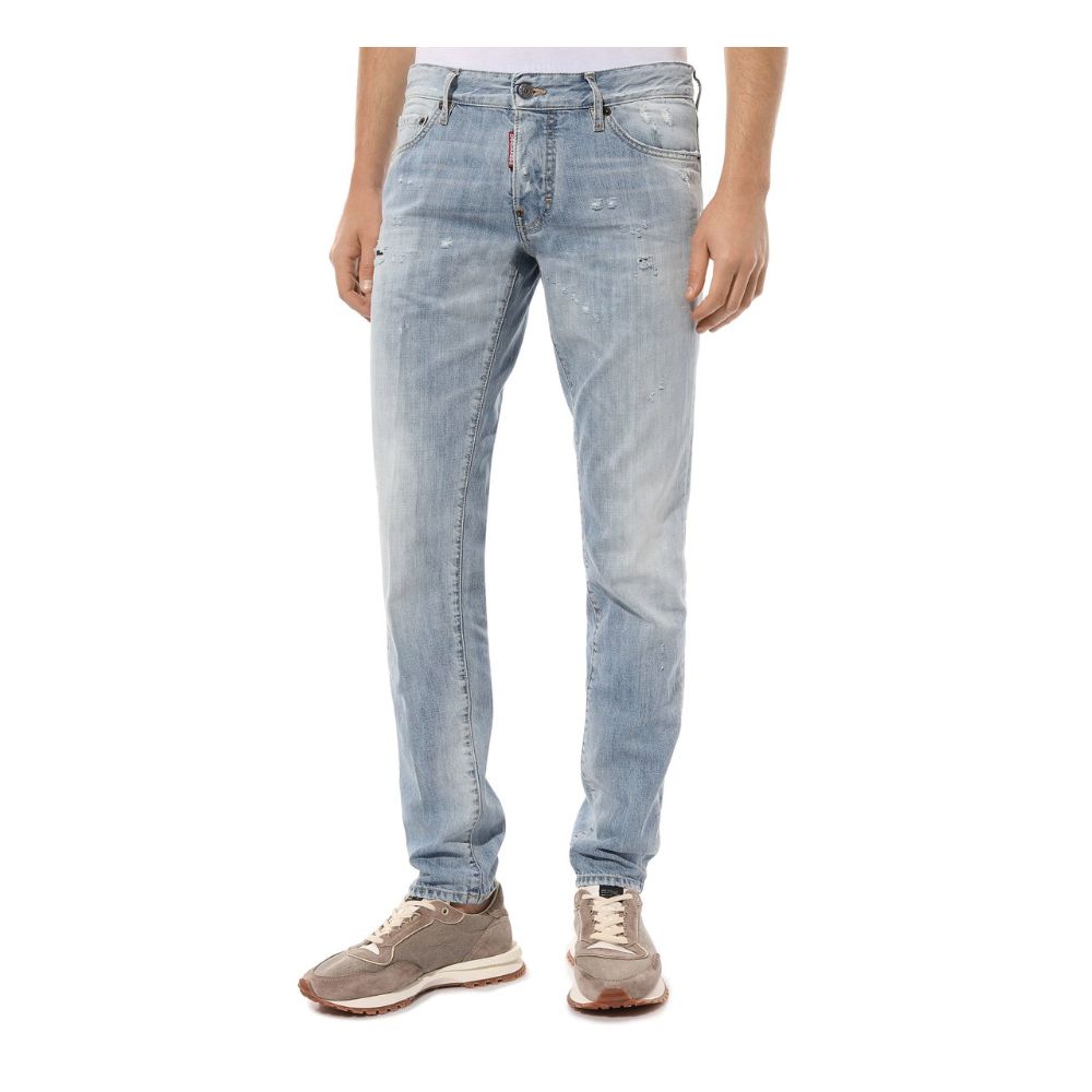 Light Blue Cotton Men Jeans