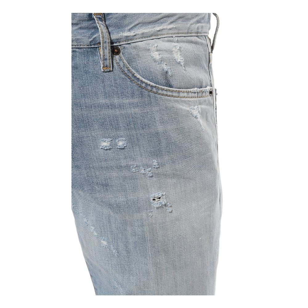 Light Blue Cotton Men Jeans