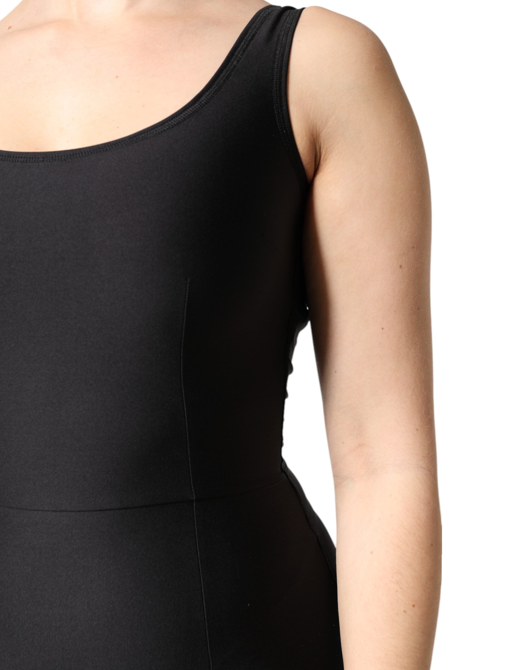 Black Sleeveless Bodycon Women Jumpsuit Dress - ventzia