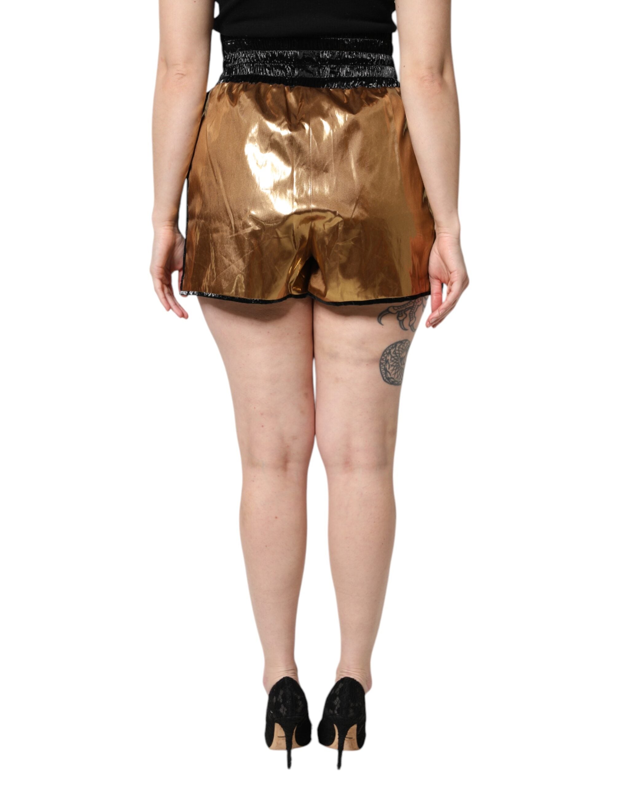 Metallic Gold High Waist Women Hotpants Short - ventzia