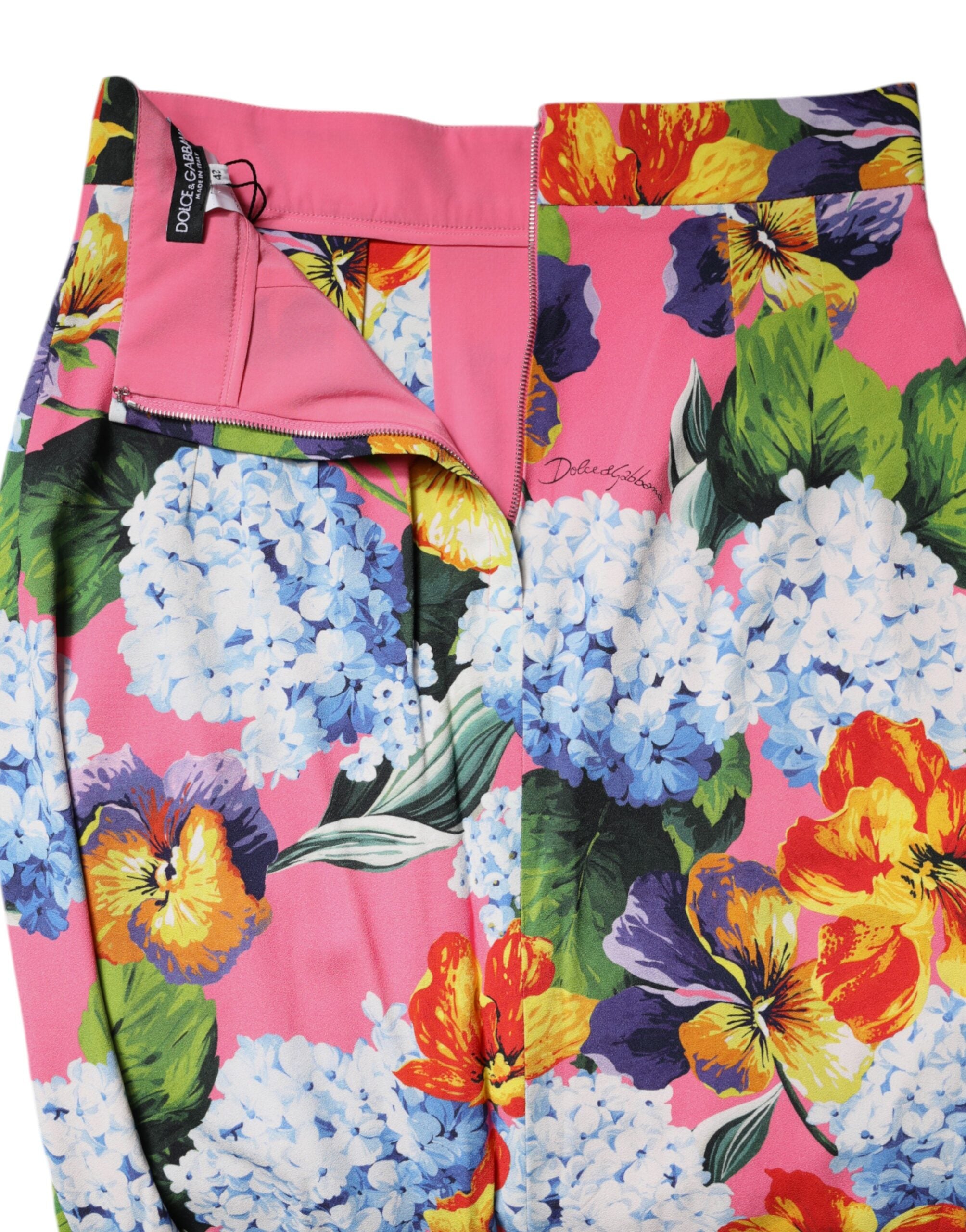Multicolor Floral Print High Waist Midi Skirt - ventzia