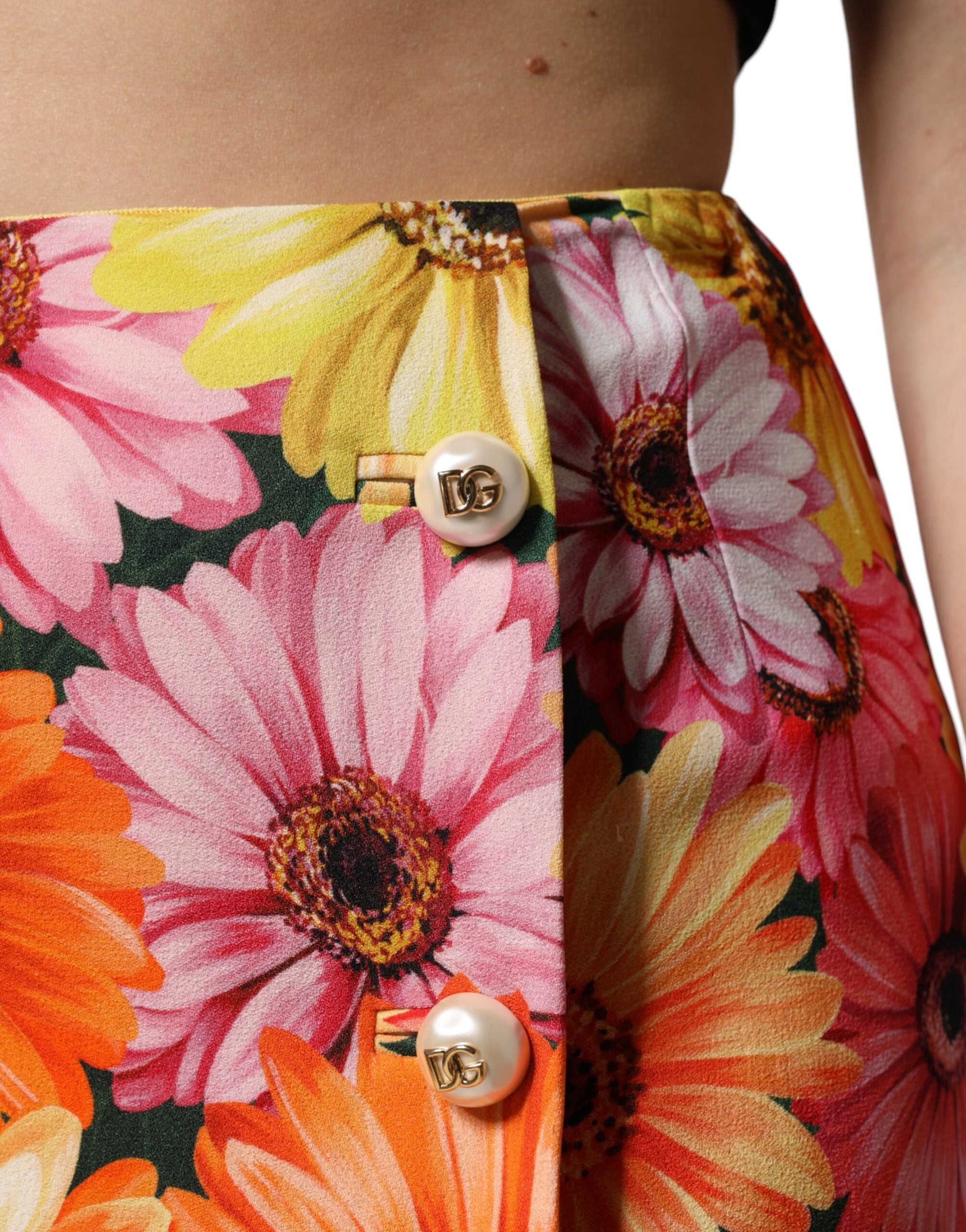 Multicolor Floral High Waist Mini Skirt - ventzia