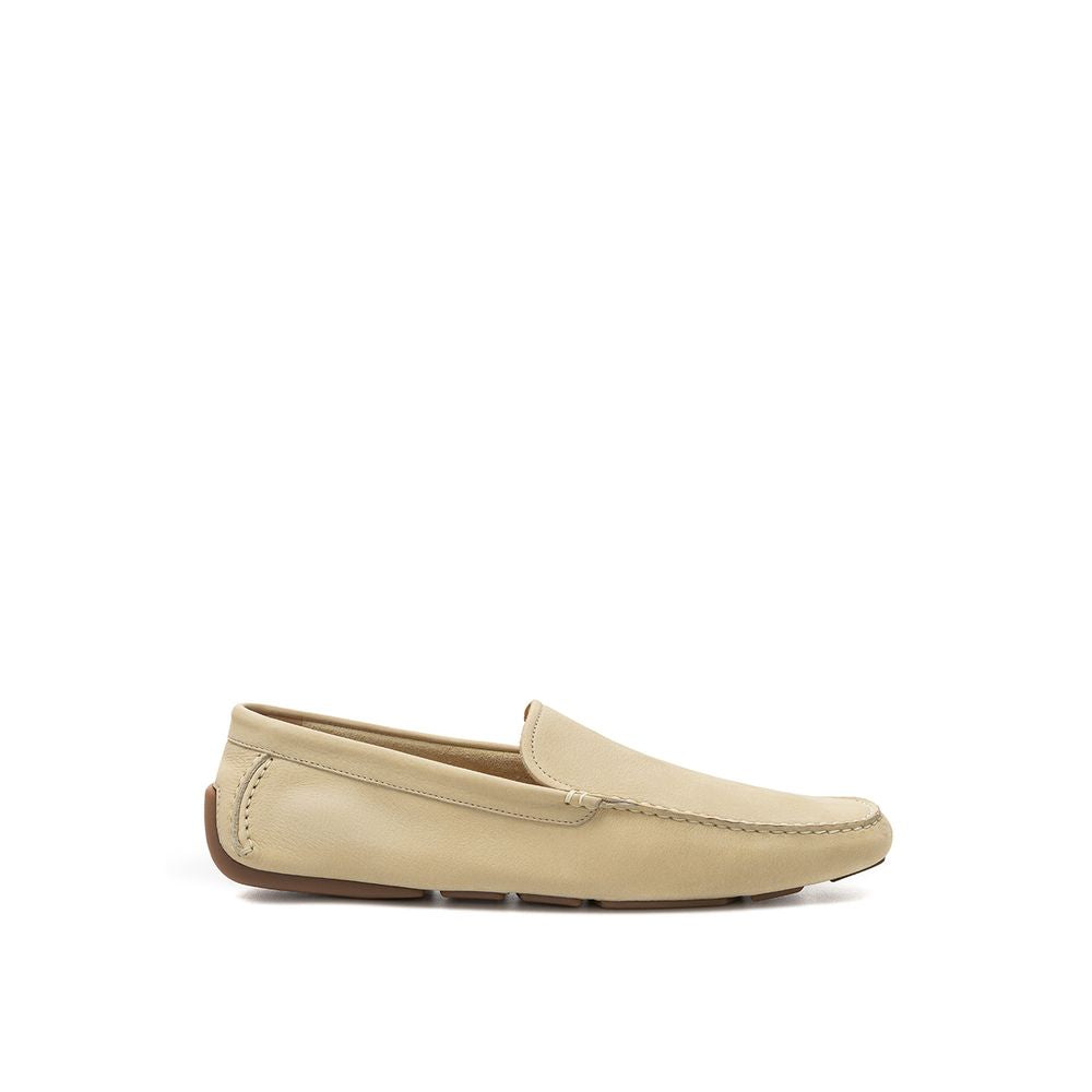 Beige Leather Moccassin - ventzia