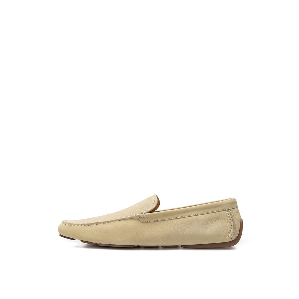 Beige Leather Moccassin - ventzia