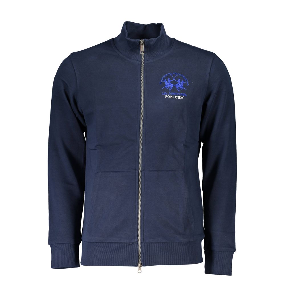Blue Cotton Men Sweater - ventzia