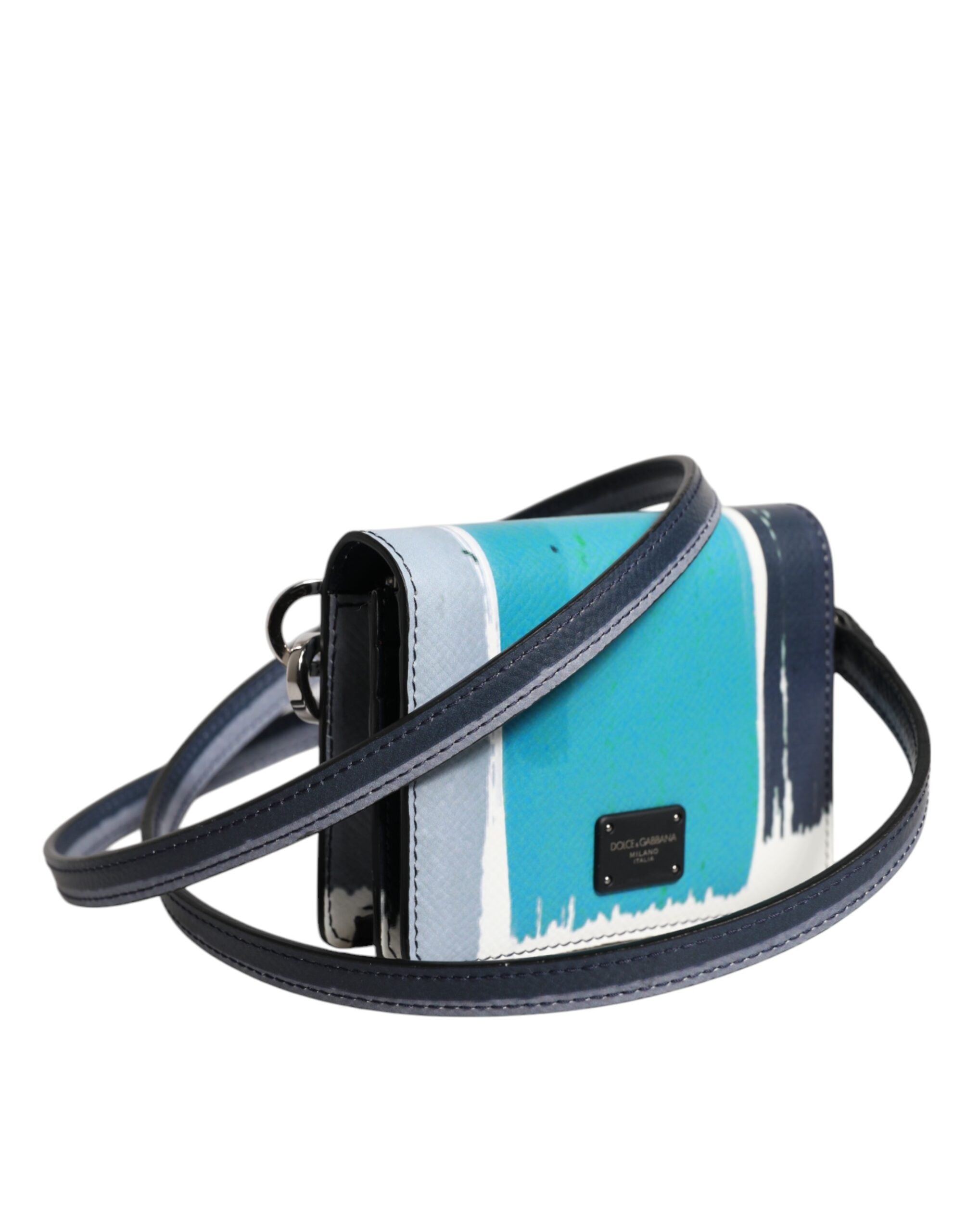 Multicolor Leather DG Logo Bifold Card Holder Wallet - ventzia