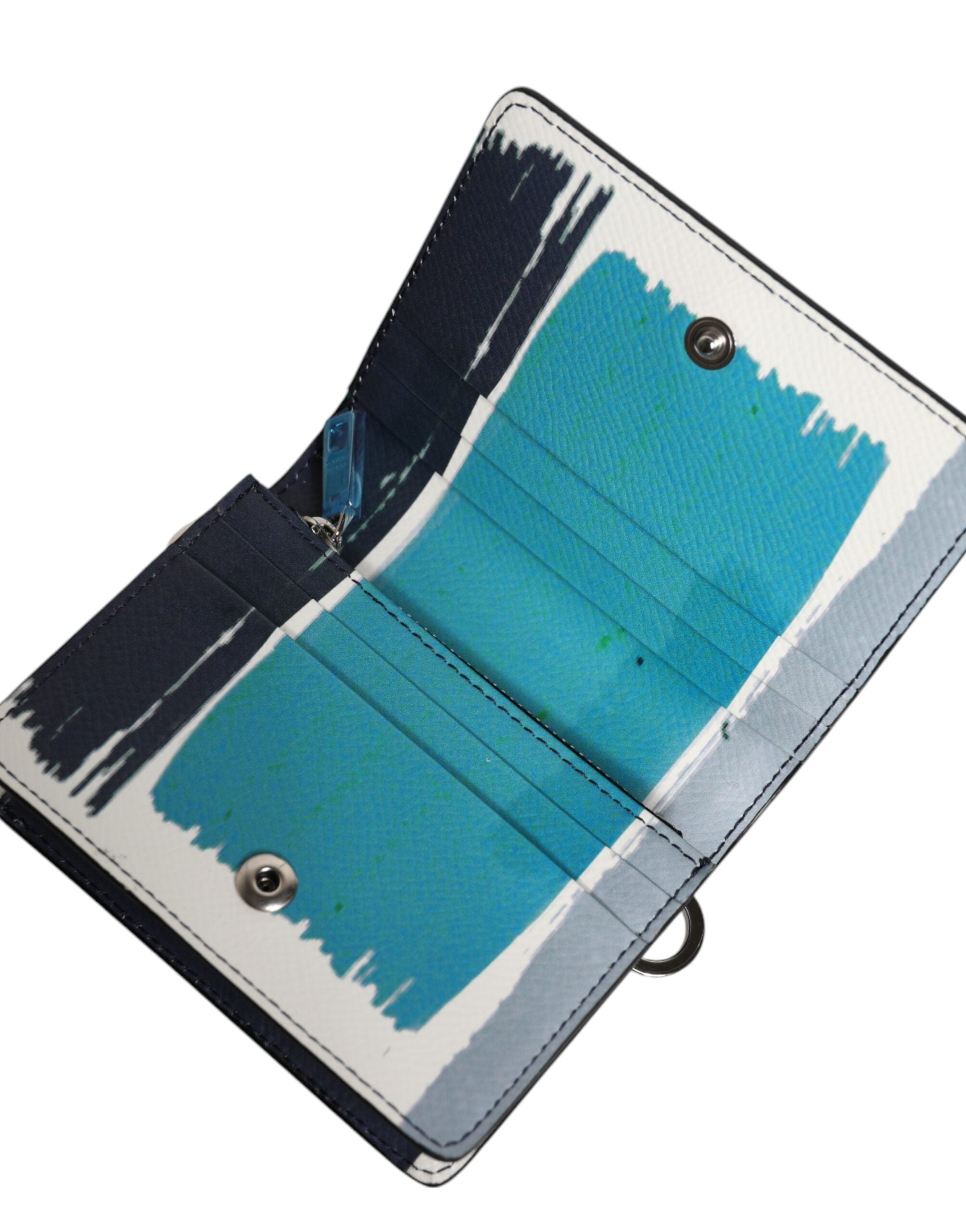 Multicolor Leather DG Logo Bifold Card Holder Wallet - ventzia