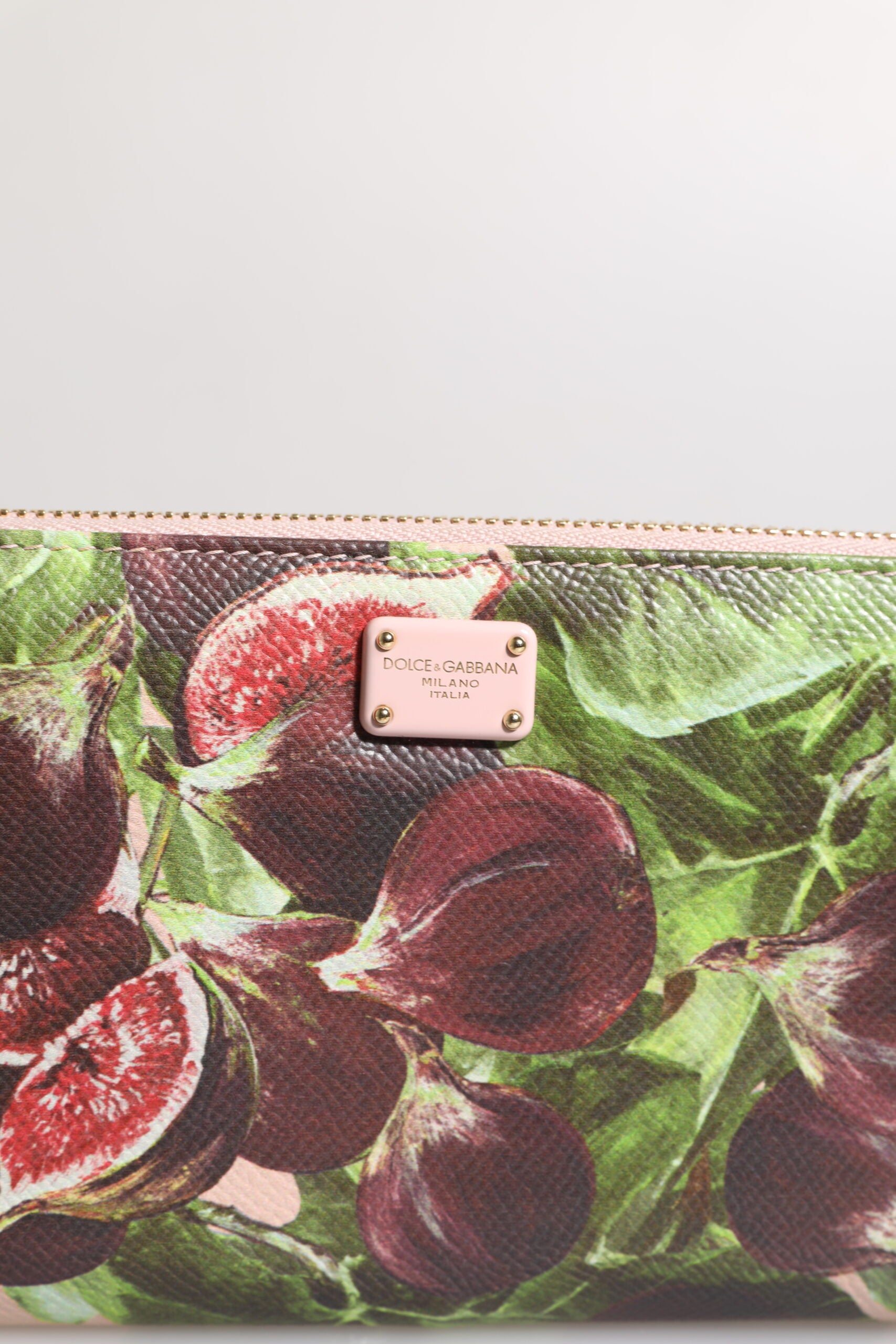 Multicolor Fig Fruit Dauphine Leather Zip Around Continental Wallet - ventzia