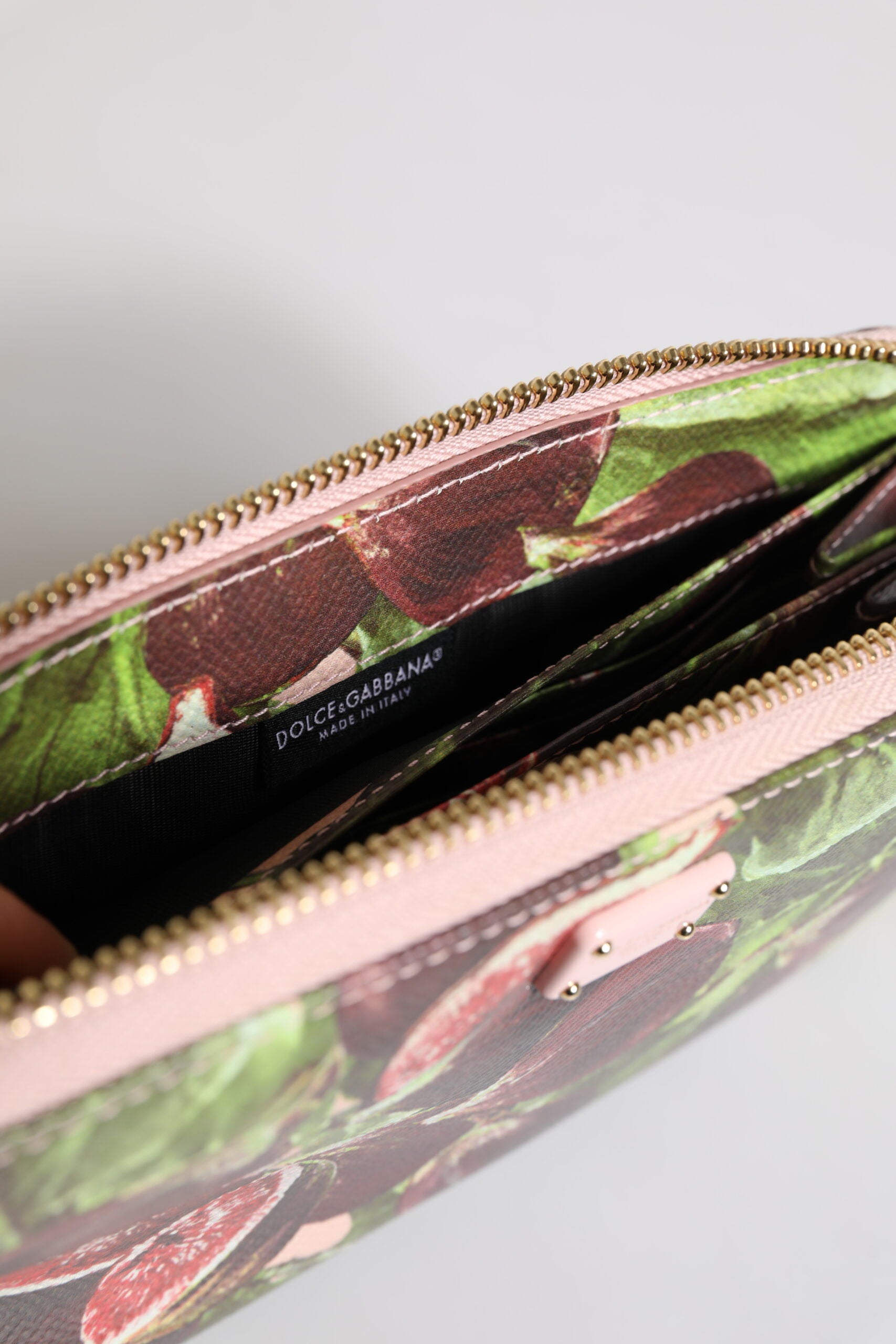 Multicolor Fig Fruit Dauphine Leather Zip Around Continental Wallet - ventzia