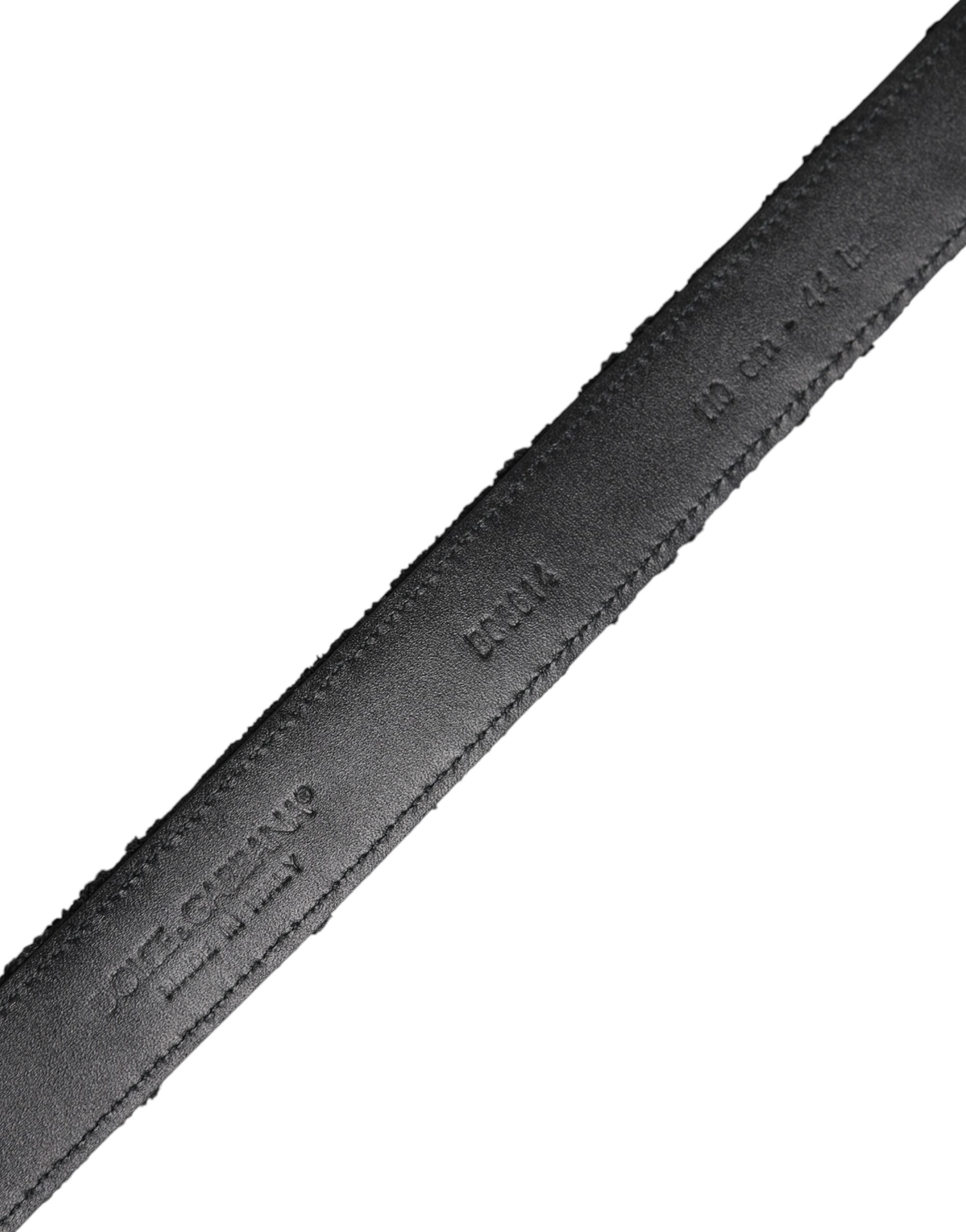 Black Cotton Blend Silver Metal Buckle Belt - ventzia