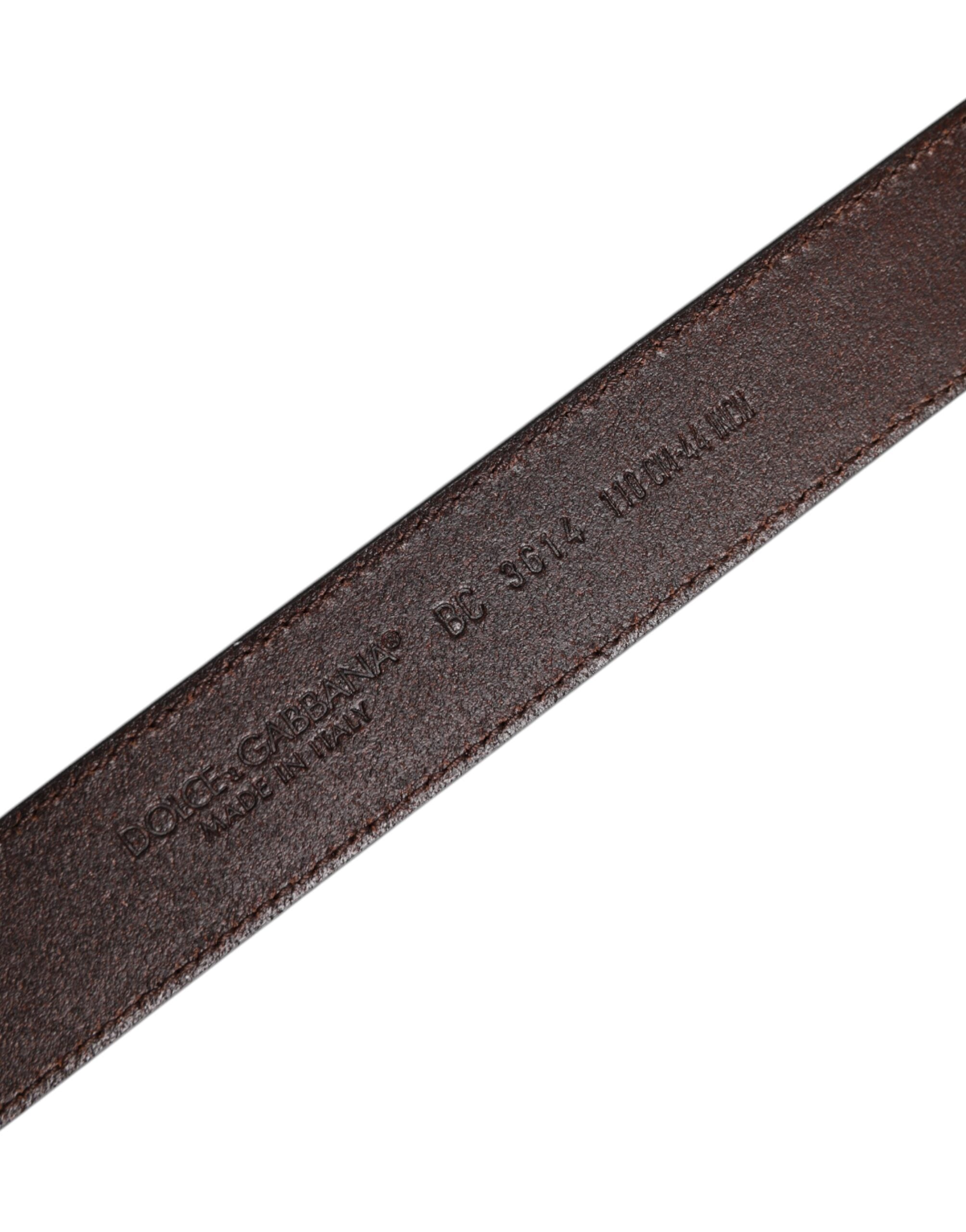 Brown Leather Silver Metal Buckle Belt - ventzia