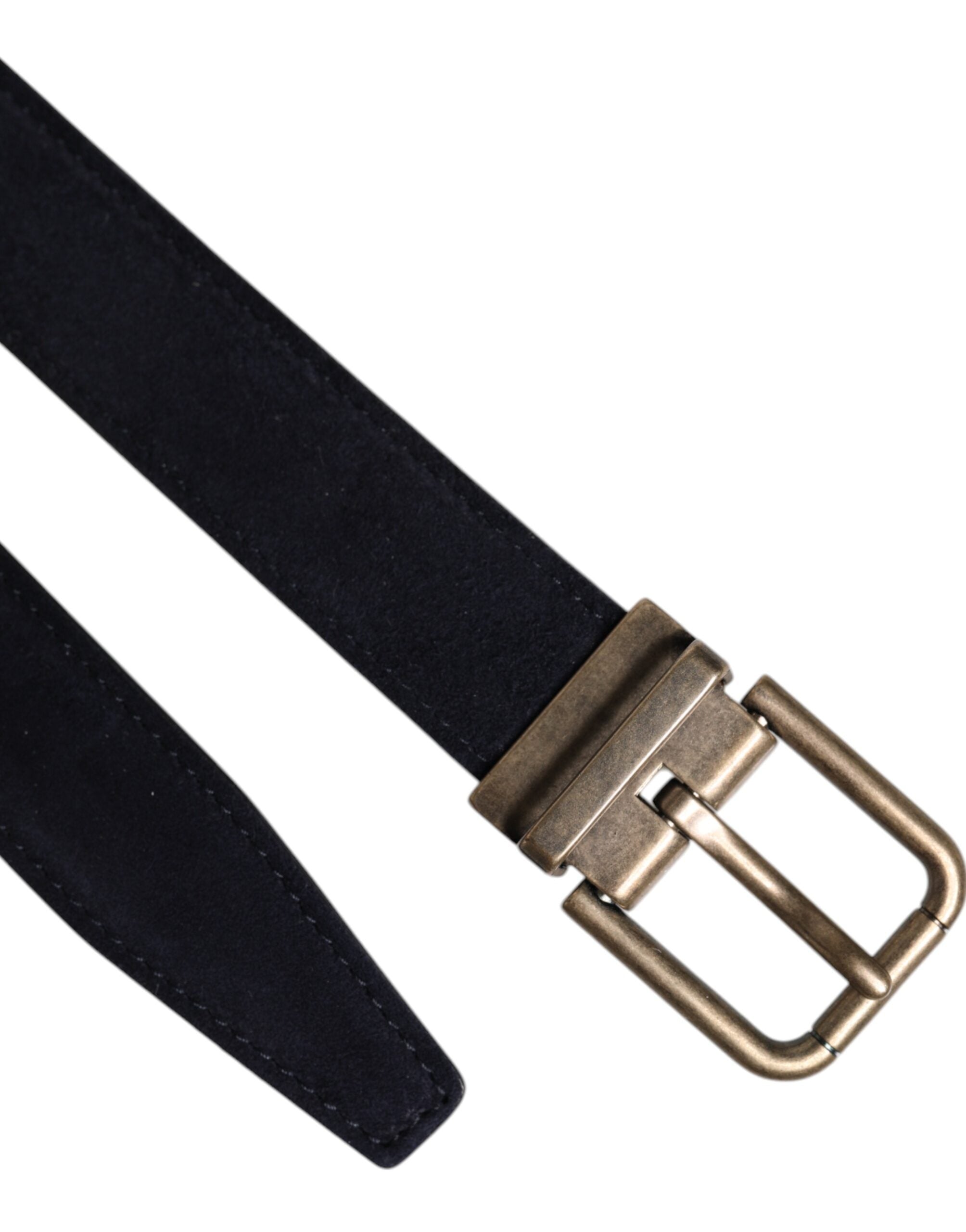 Black Goat Leather Metal Buckle Classic Belt - ventzia