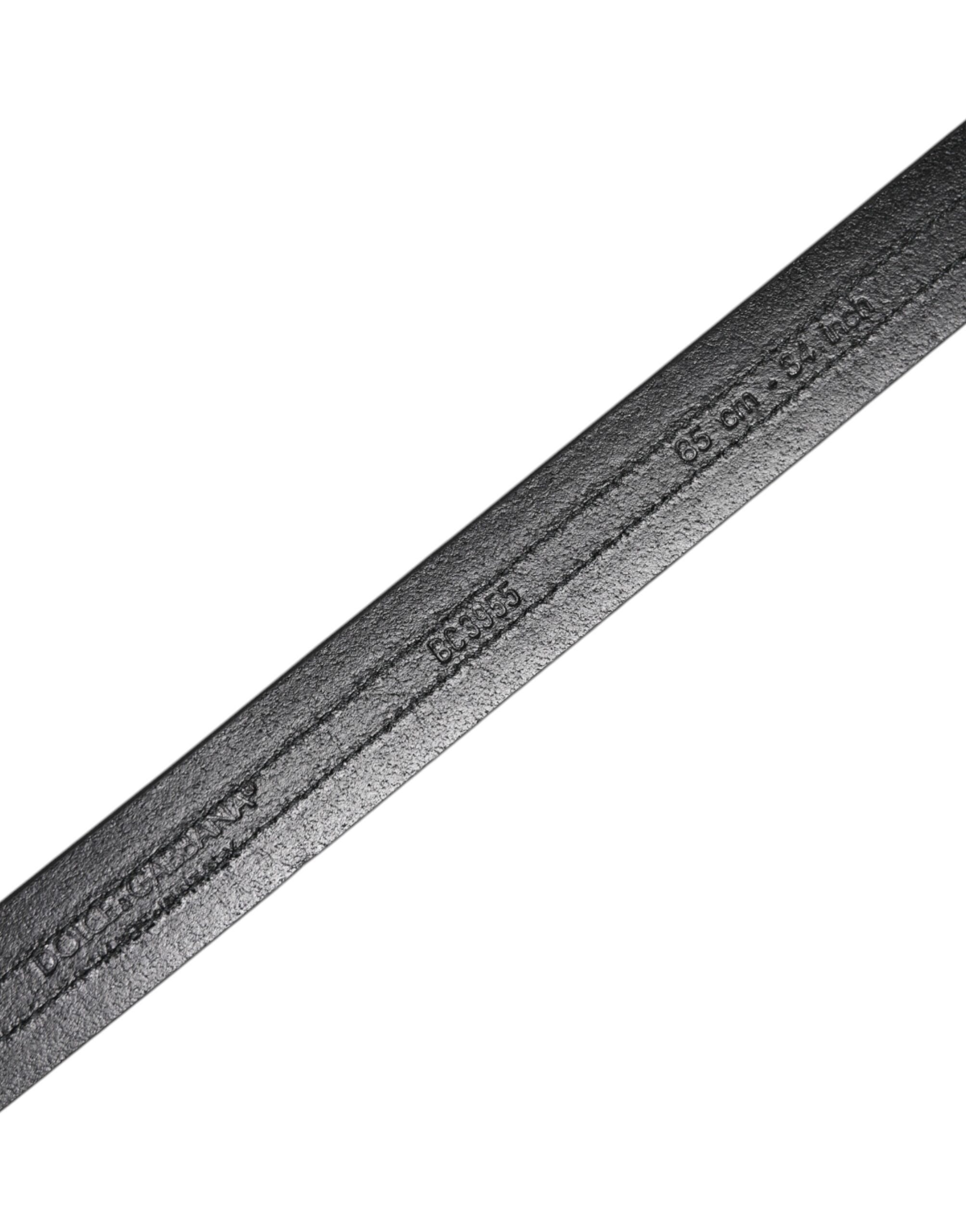 Black Burgundy Calfskin Metal Logo Buckle Belt - ventzia